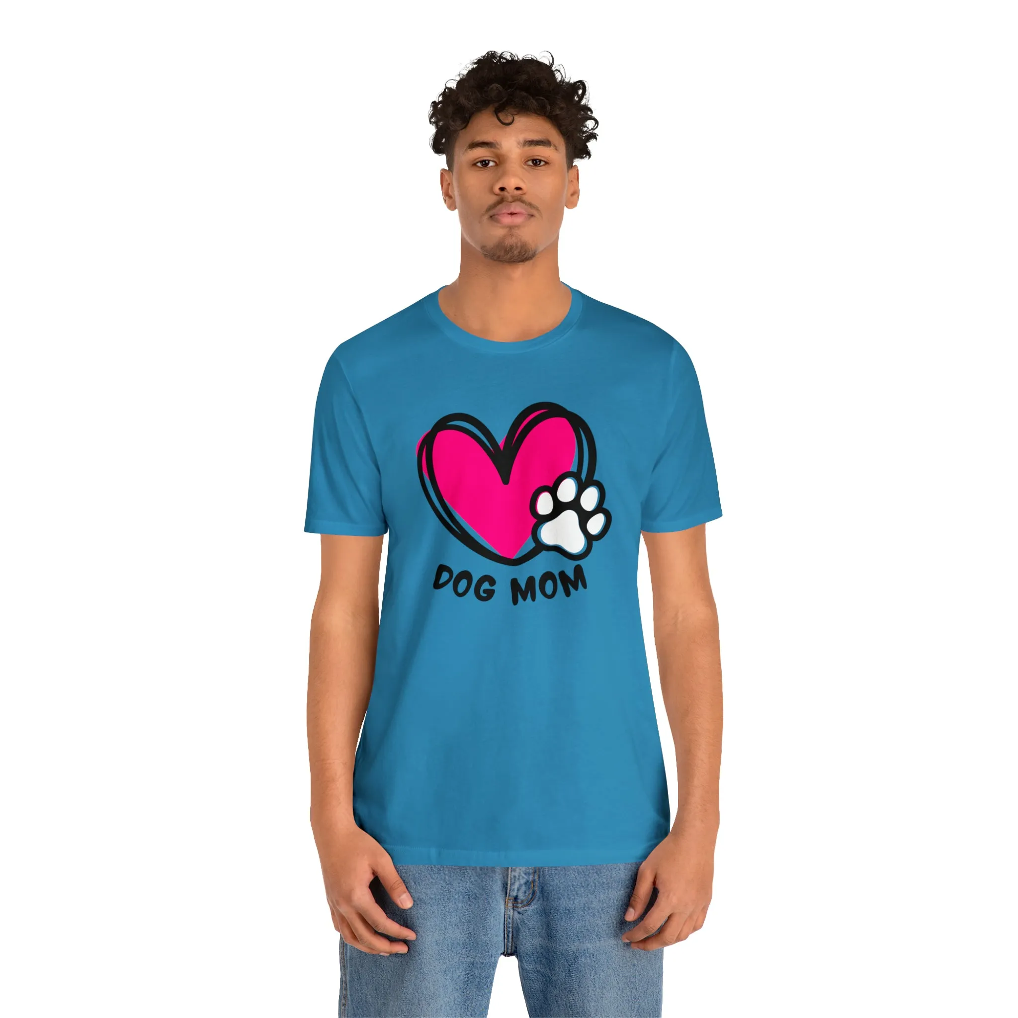 Heart Paw Dog Mom T-Shirt | I Love my Dog Tee |  Bella Canvas 3001 Unisex |  Dog Lovers Short Sleeve Tshirt