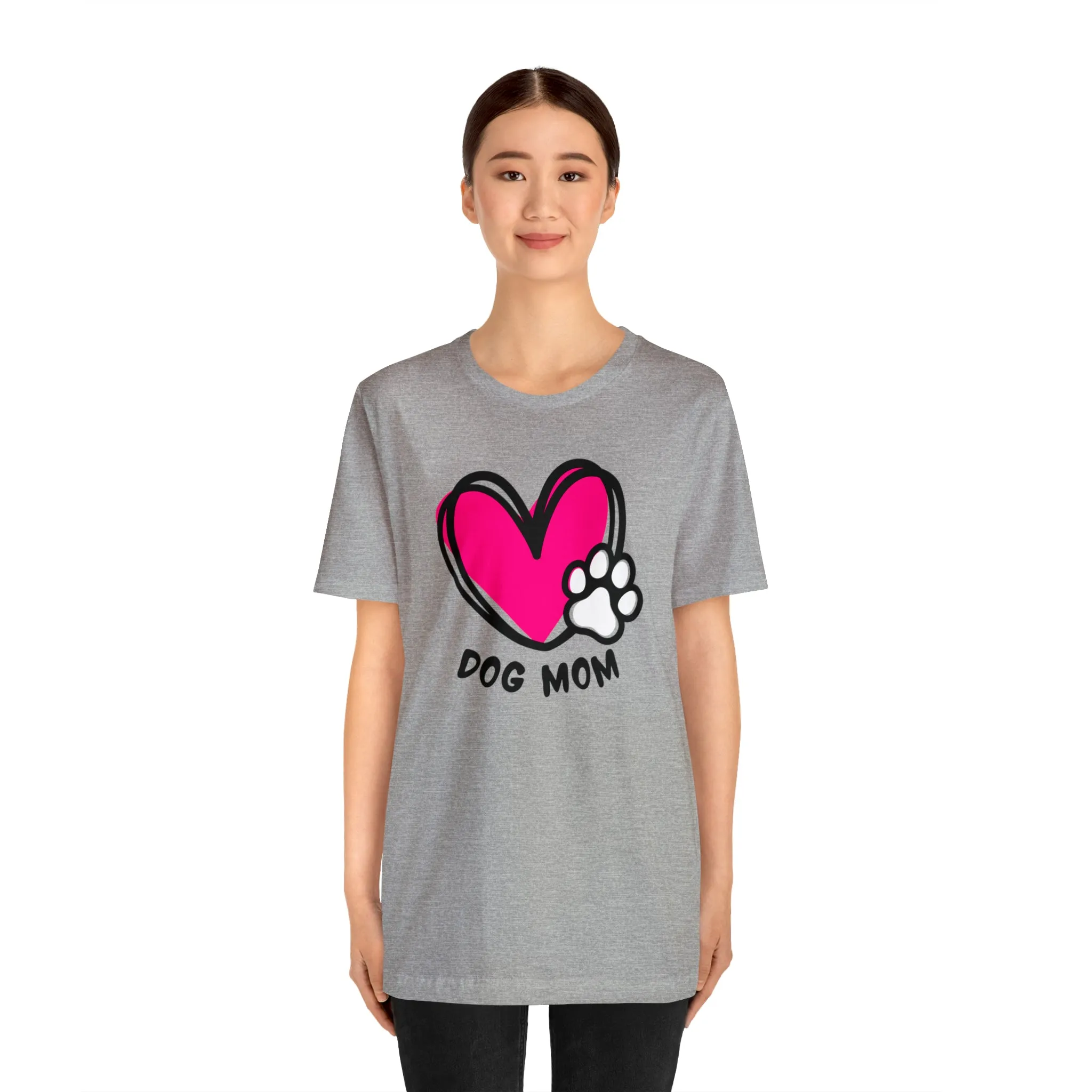 Heart Paw Dog Mom T-Shirt | I Love my Dog Tee |  Bella Canvas 3001 Unisex |  Dog Lovers Short Sleeve Tshirt