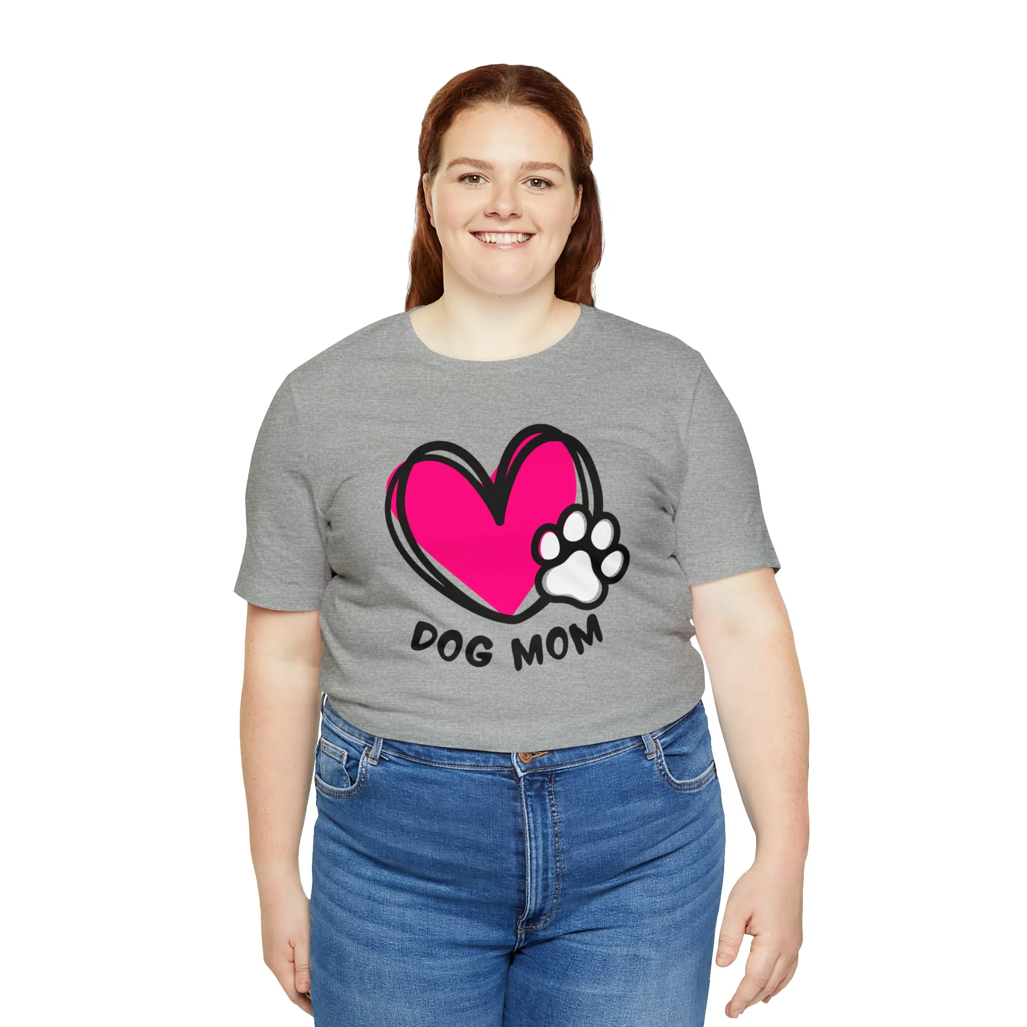 Heart Paw Dog Mom T-Shirt | I Love my Dog Tee |  Bella Canvas 3001 Unisex |  Dog Lovers Short Sleeve Tshirt
