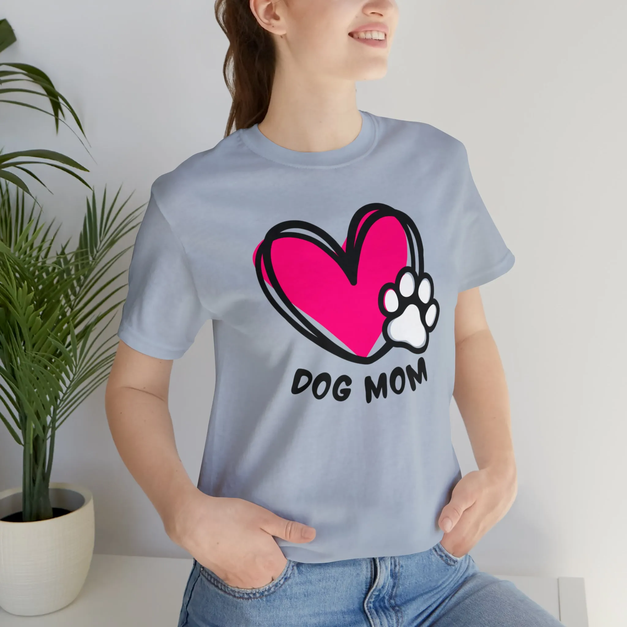 Heart Paw Dog Mom T-Shirt | I Love my Dog Tee |  Bella Canvas 3001 Unisex |  Dog Lovers Short Sleeve Tshirt