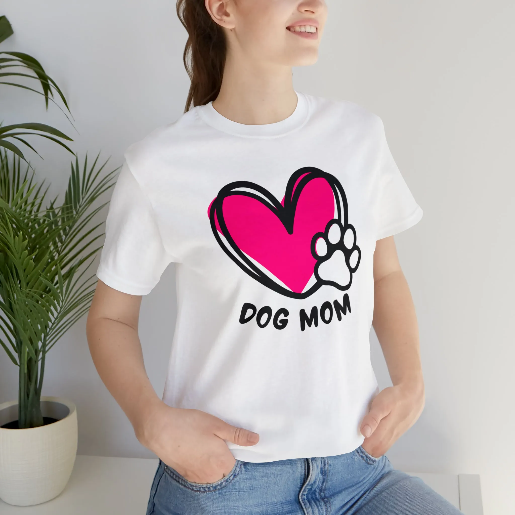 Heart Paw Dog Mom T-Shirt | I Love my Dog Tee |  Bella Canvas 3001 Unisex |  Dog Lovers Short Sleeve Tshirt