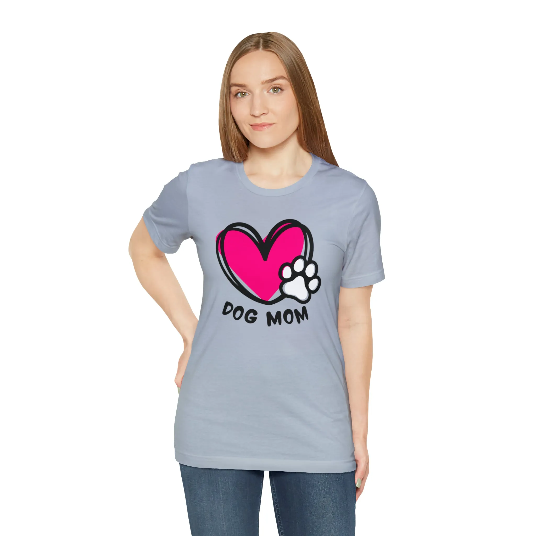 Heart Paw Dog Mom T-Shirt | I Love my Dog Tee |  Bella Canvas 3001 Unisex |  Dog Lovers Short Sleeve Tshirt