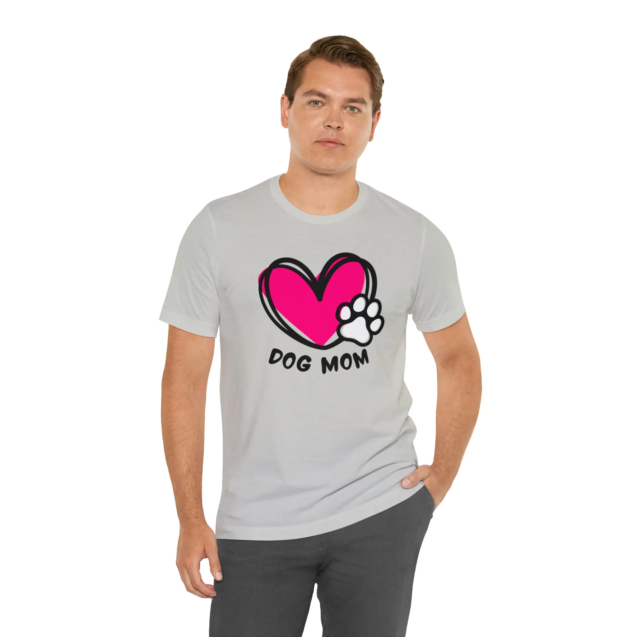 Heart Paw Dog Mom T-Shirt | I Love my Dog Tee |  Bella Canvas 3001 Unisex |  Dog Lovers Short Sleeve Tshirt