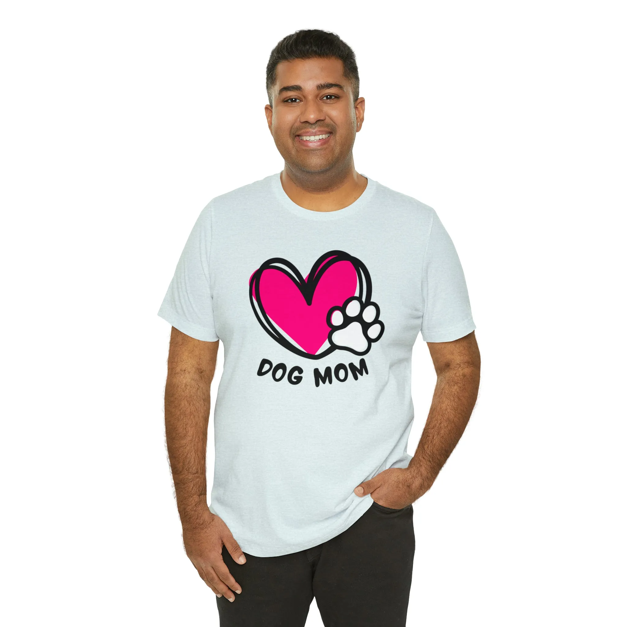 Heart Paw Dog Mom T-Shirt | I Love my Dog Tee |  Bella Canvas 3001 Unisex |  Dog Lovers Short Sleeve Tshirt