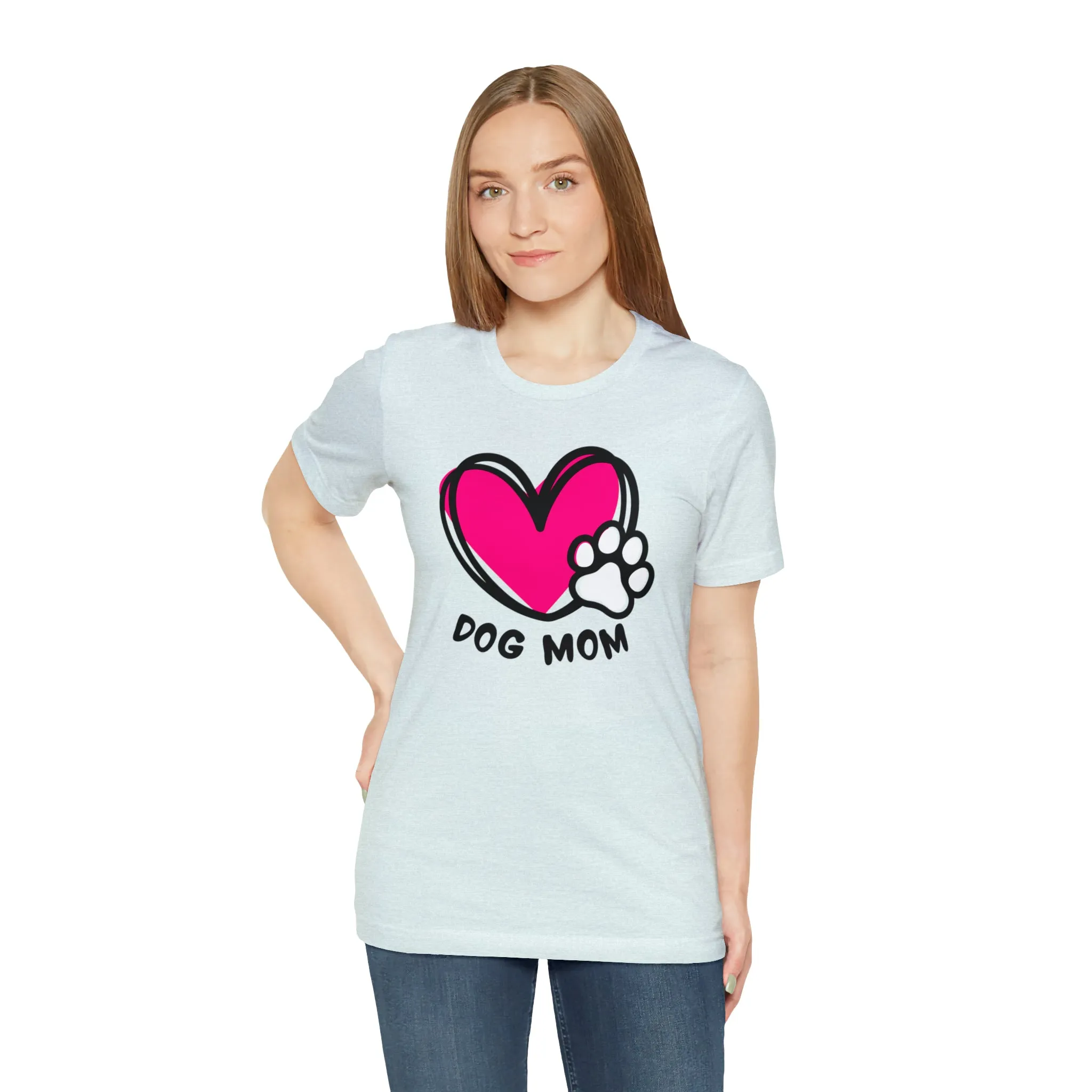 Heart Paw Dog Mom T-Shirt | I Love my Dog Tee |  Bella Canvas 3001 Unisex |  Dog Lovers Short Sleeve Tshirt