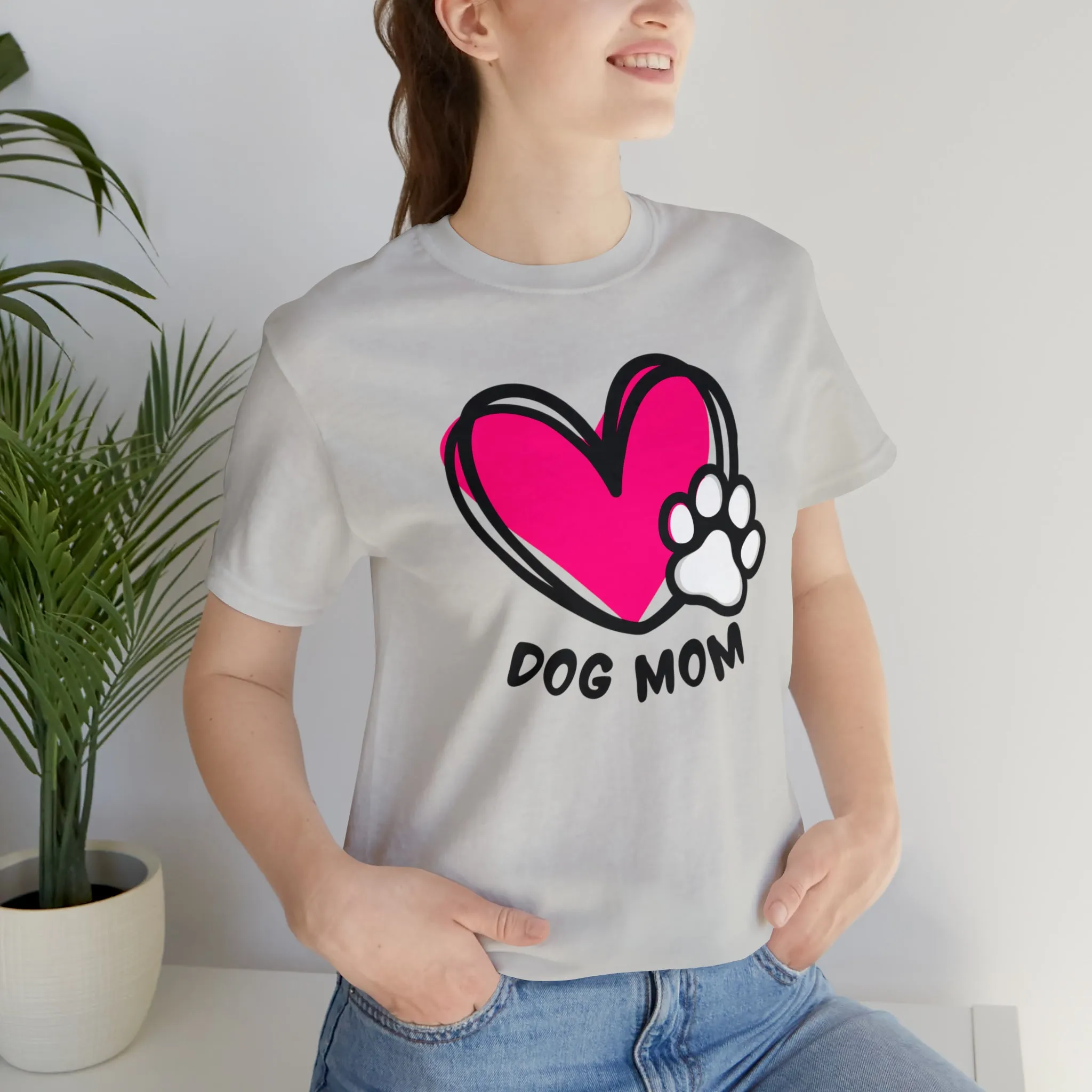 Heart Paw Dog Mom T-Shirt | I Love my Dog Tee |  Bella Canvas 3001 Unisex |  Dog Lovers Short Sleeve Tshirt
