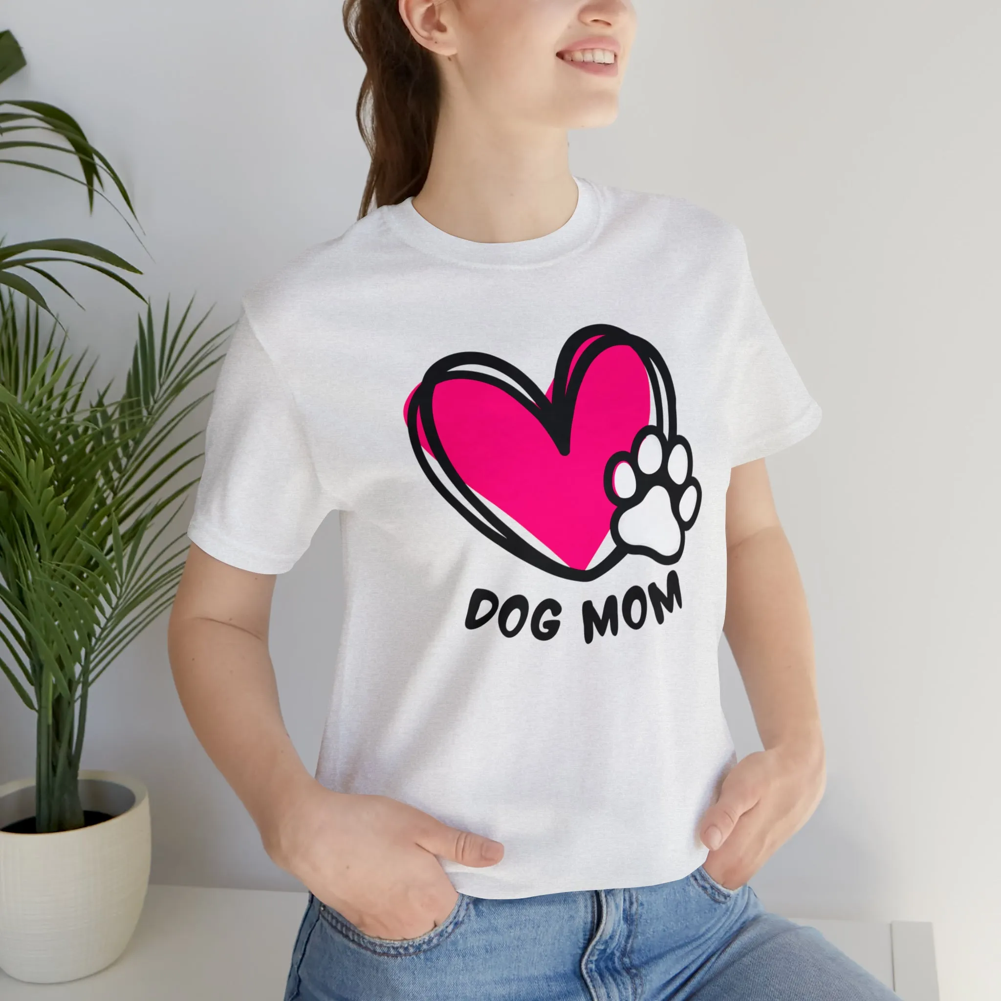 Heart Paw Dog Mom T-Shirt | I Love my Dog Tee |  Bella Canvas 3001 Unisex |  Dog Lovers Short Sleeve Tshirt