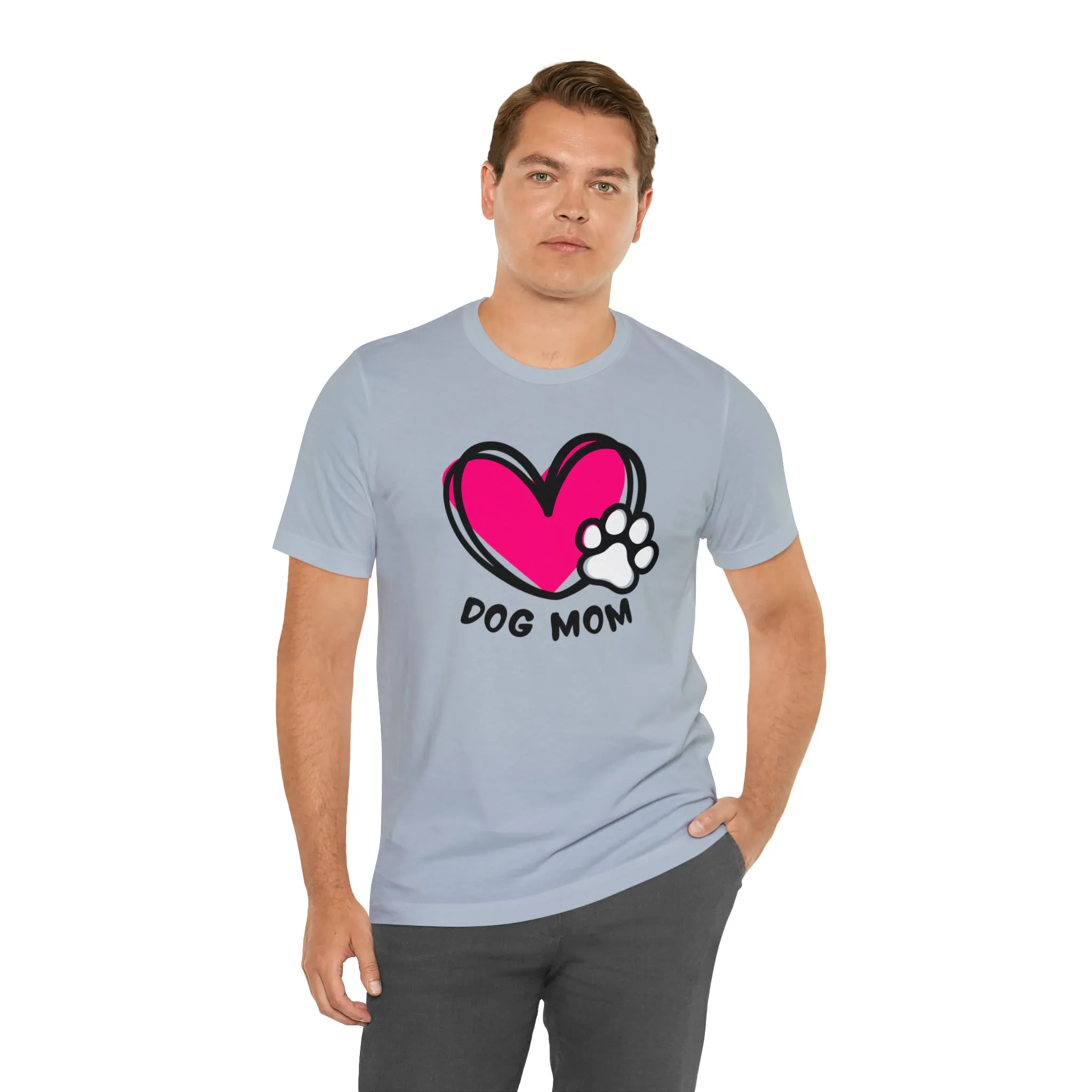 Heart Paw Dog Mom T-Shirt | I Love my Dog Tee |  Bella Canvas 3001 Unisex |  Dog Lovers Short Sleeve Tshirt