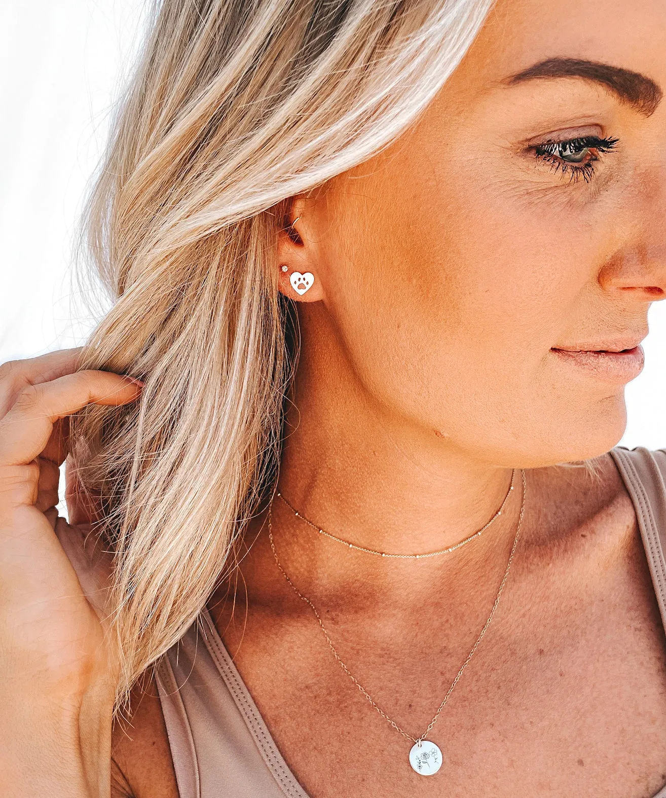 Heart Paw Print Earrings