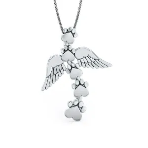 Heavenly Wings Paw Print Pendant