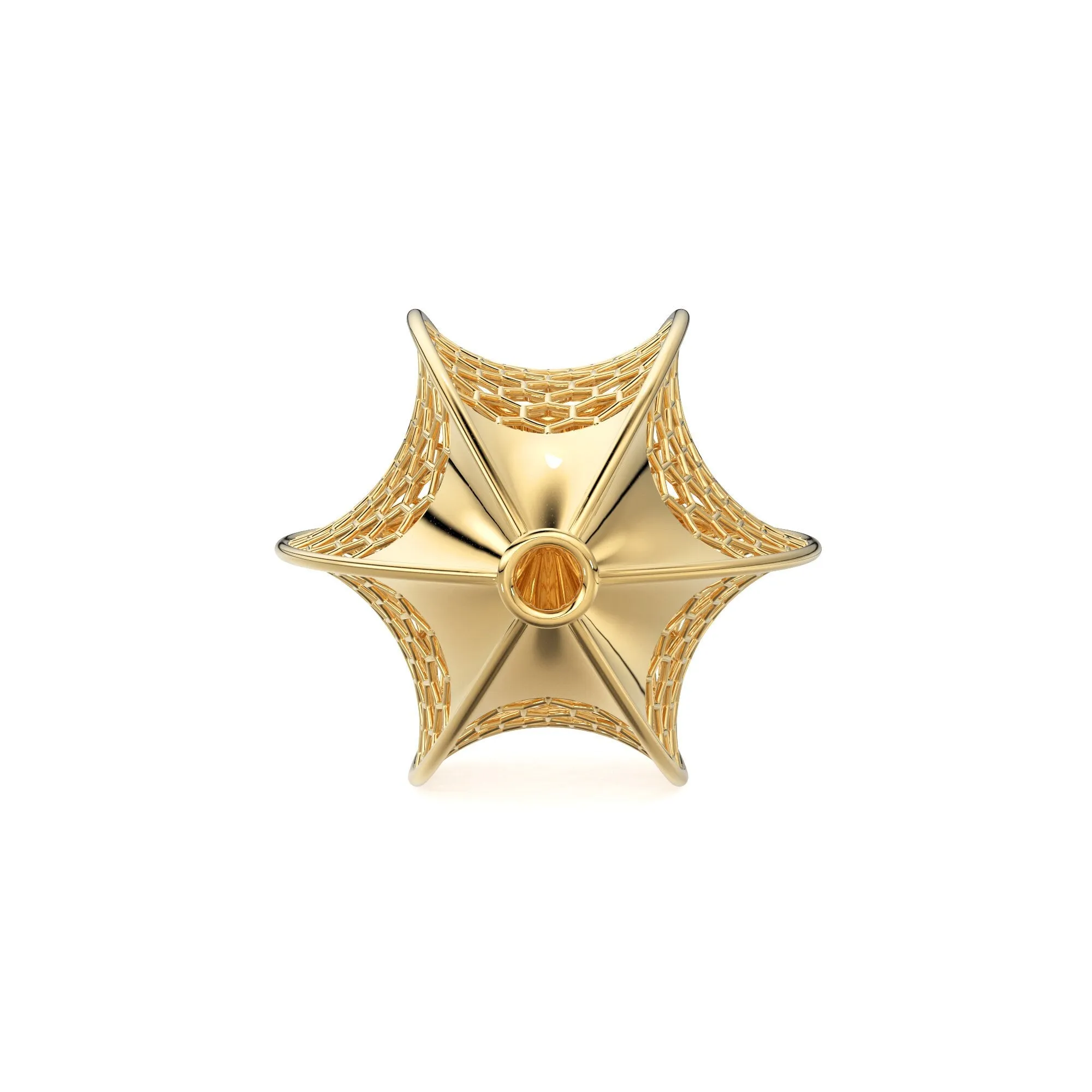 Honeycomb Hexagon Solid Gold 14k 18K solid Gold Spacer Bead Jewelry Making Supply available in 25.50mm