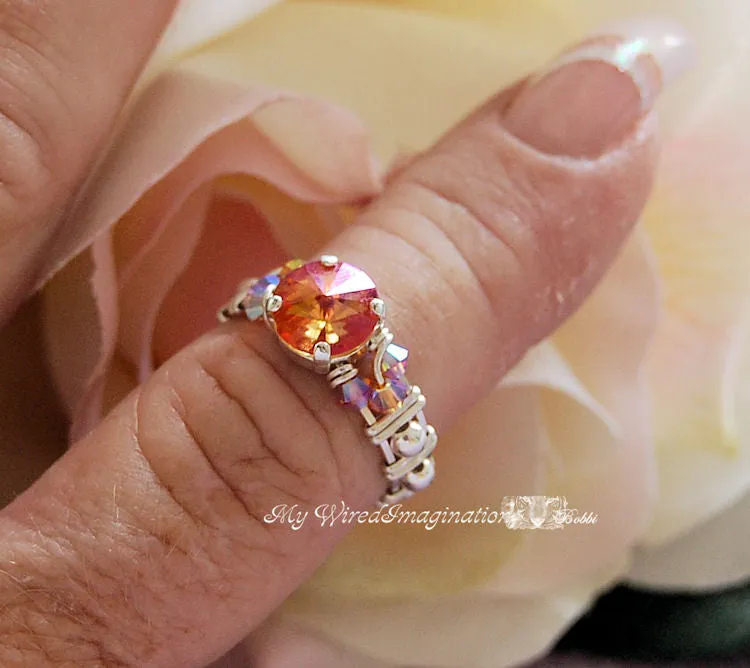 How to Make a Crystal Ring, DIY Wire Wrap Ring Pattern, Marcella Ring