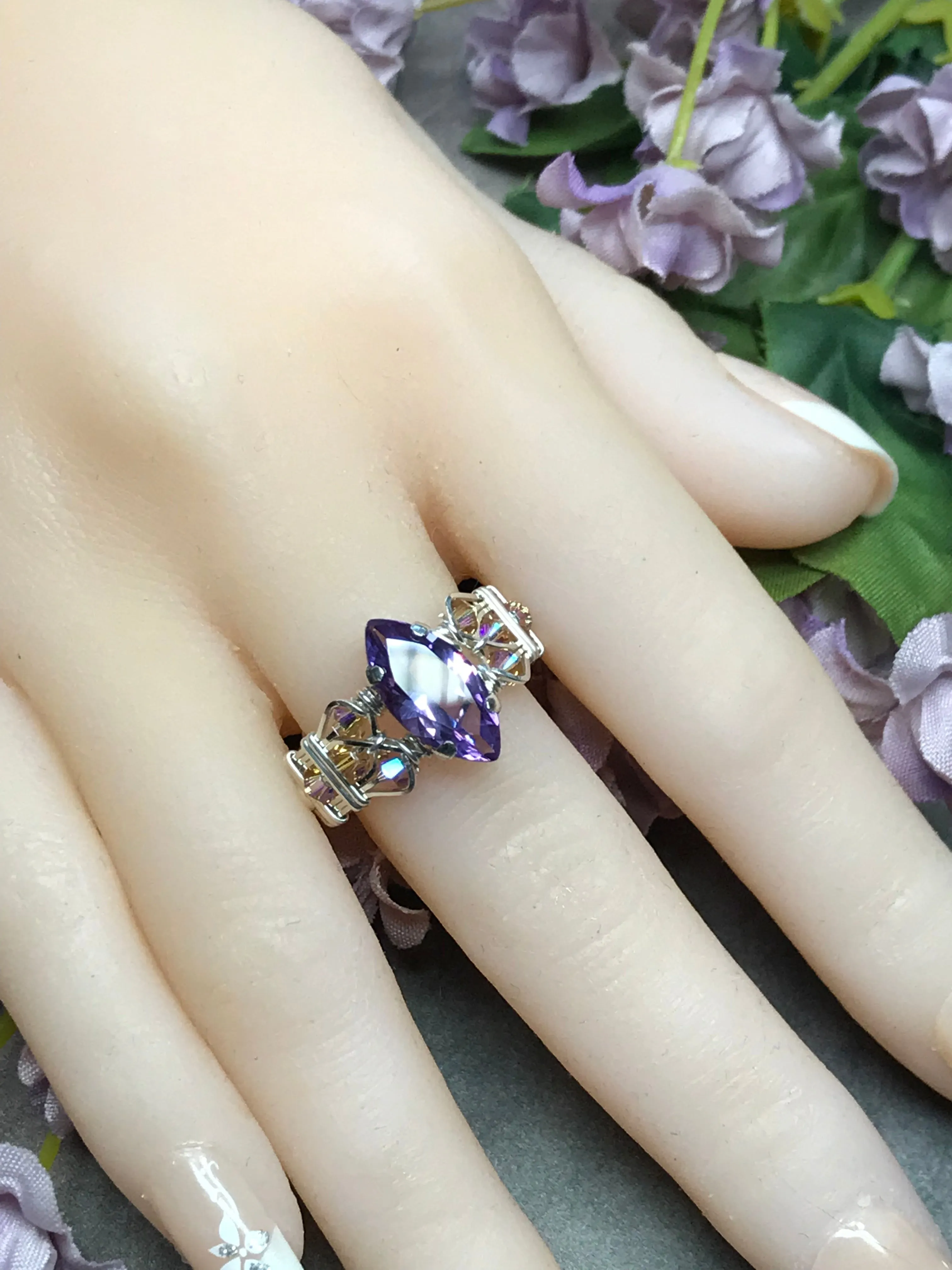 How to Make a Crystal Ring, DIY Wire Wrap Ring Pattern, Marcella Ring