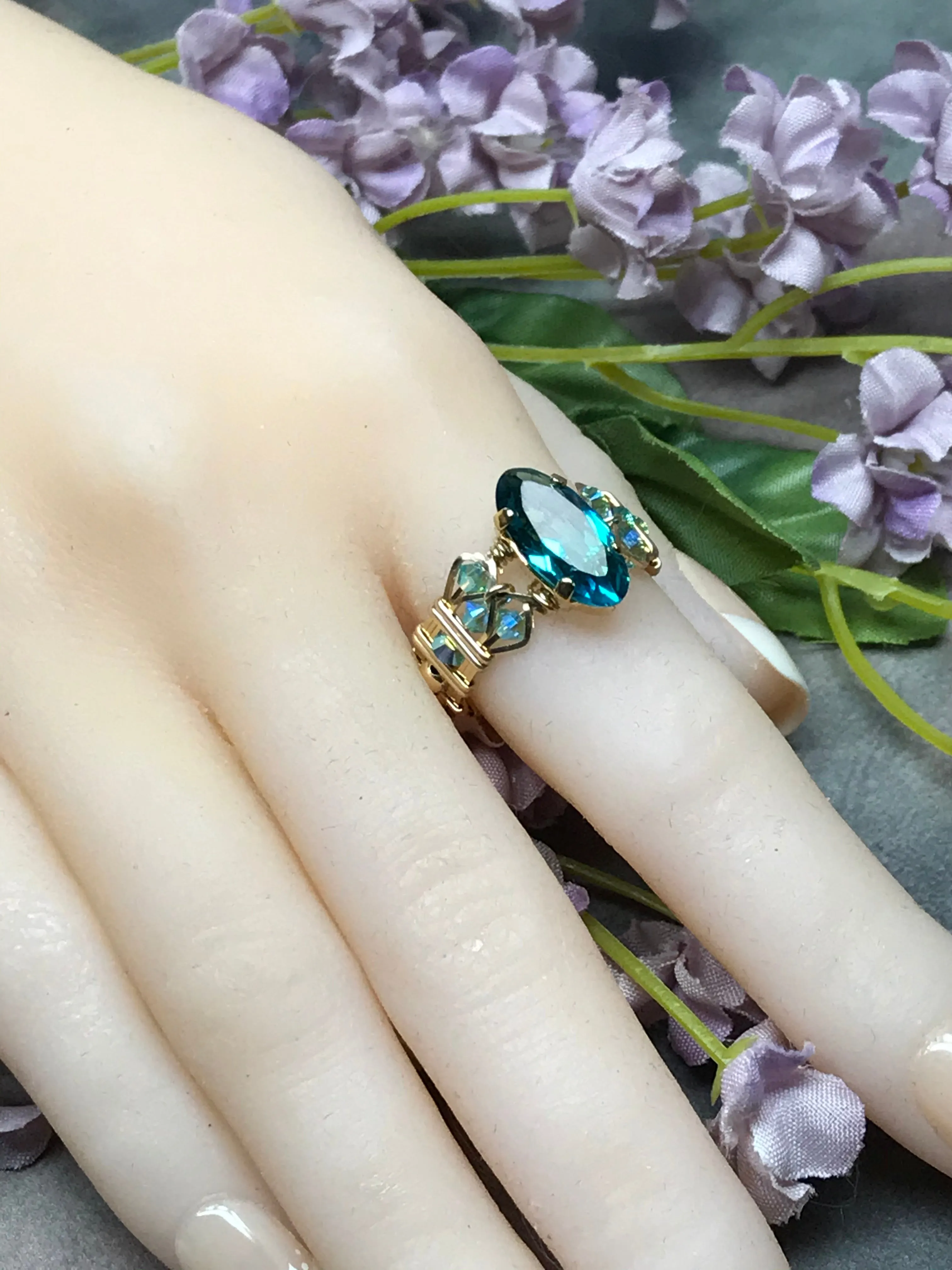 How to Make a Crystal Ring, DIY Wire Wrap Ring Pattern, Marcella Ring