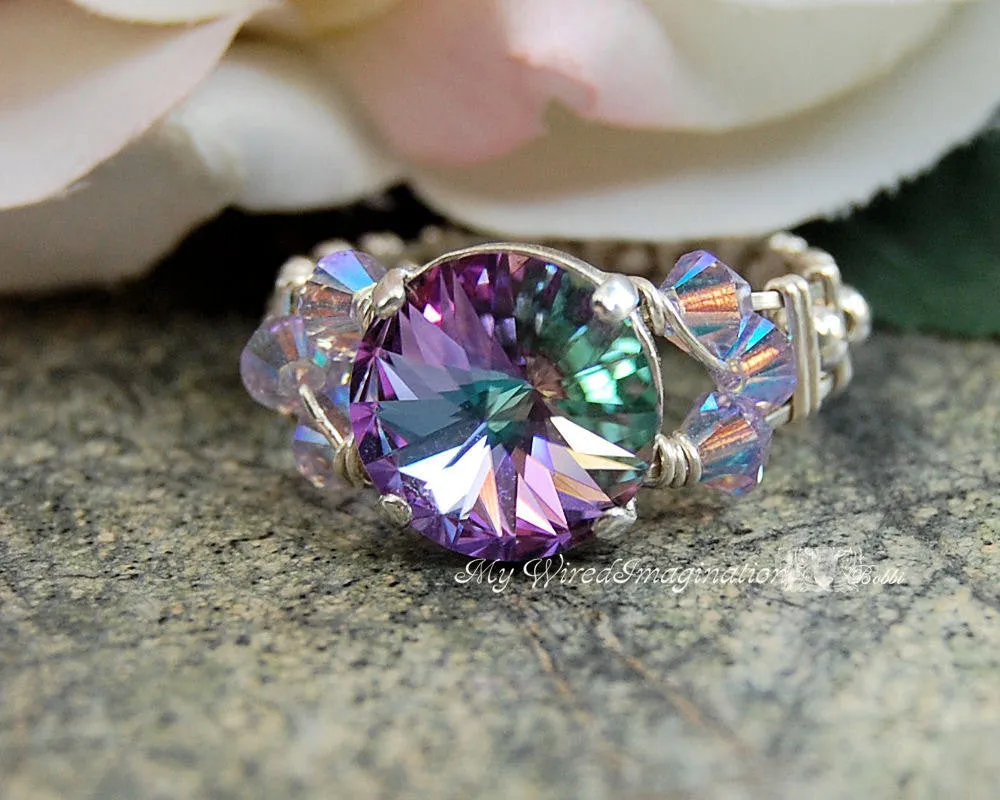How to Make a Crystal Ring, DIY Wire Wrap Ring Pattern, Marcella Ring