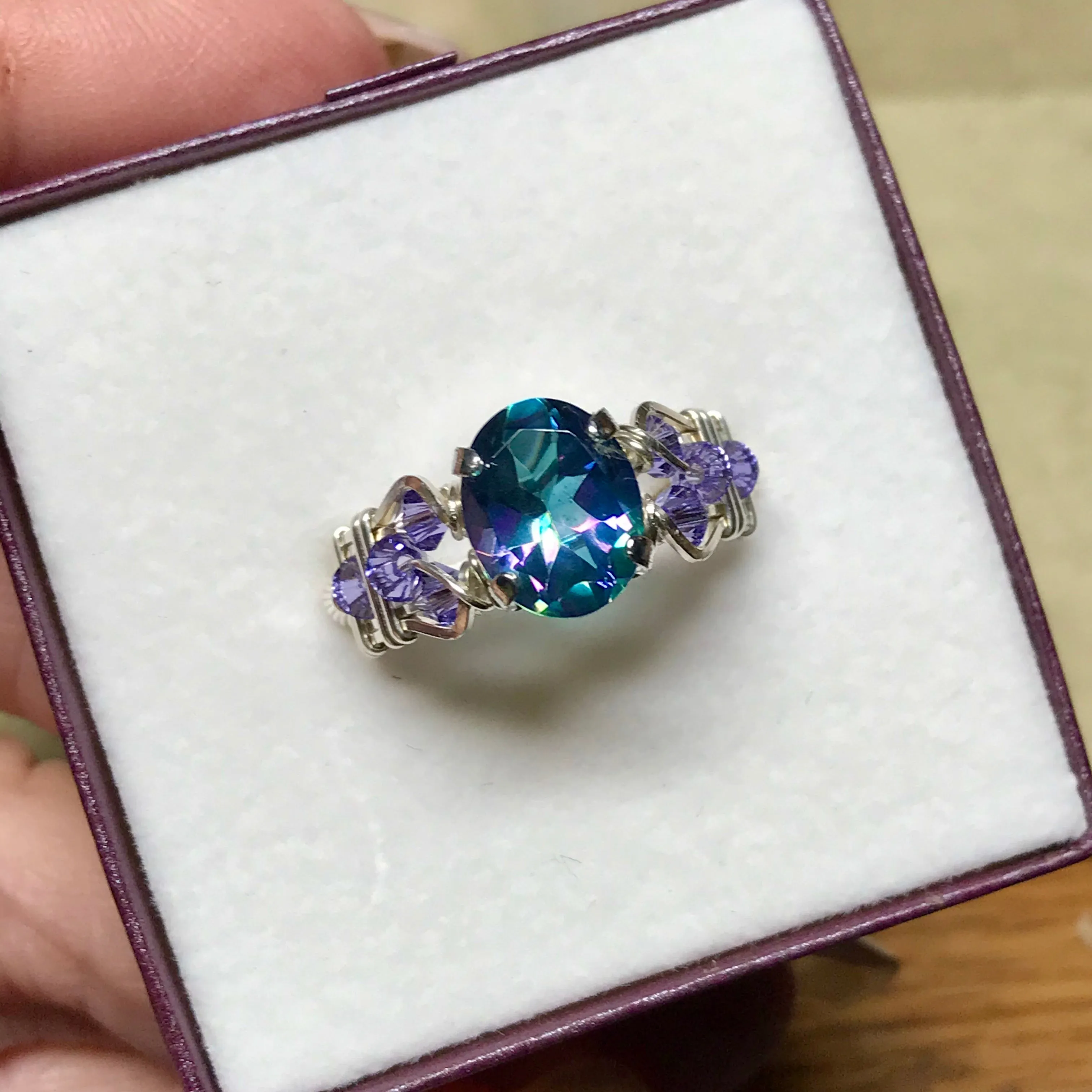 How to Make a Crystal Ring, DIY Wire Wrap Ring Pattern, Marcella Ring