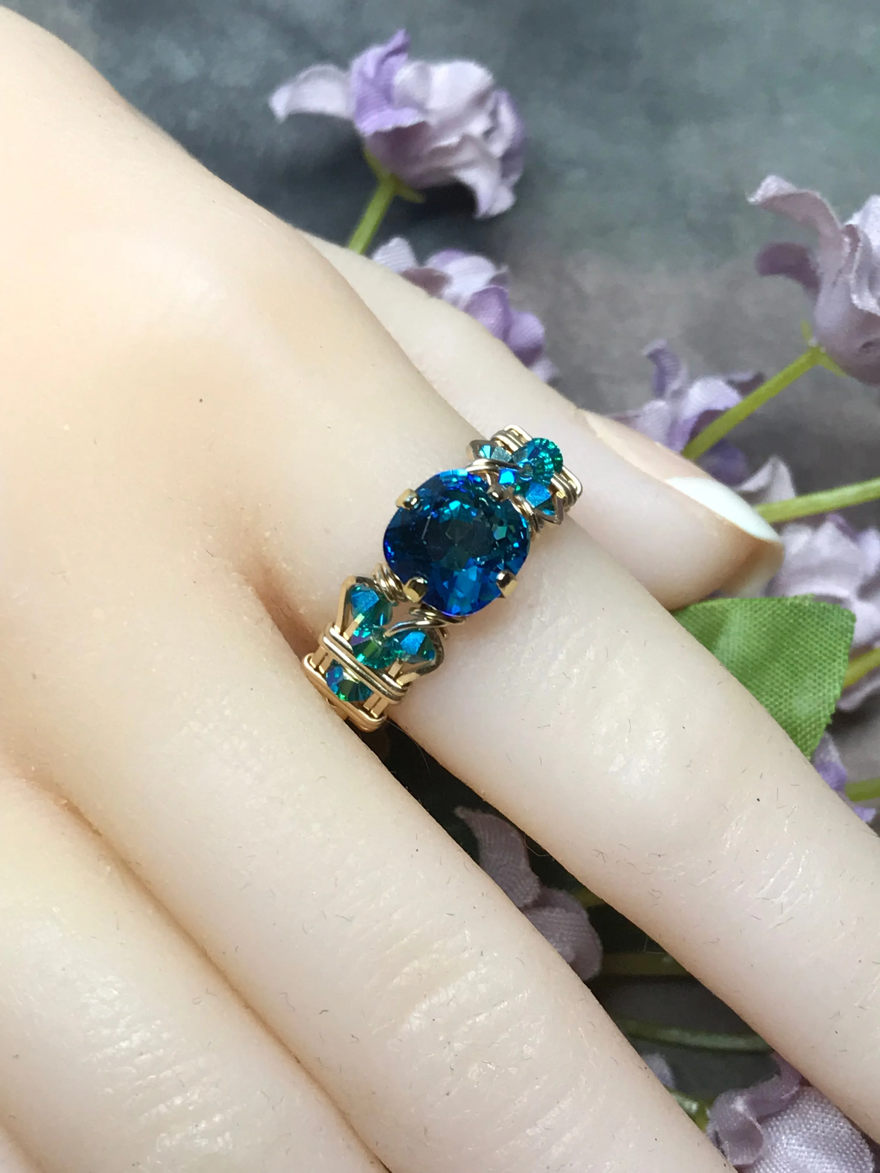 How to Make a Crystal Ring, DIY Wire Wrap Ring Pattern, Marcella Ring