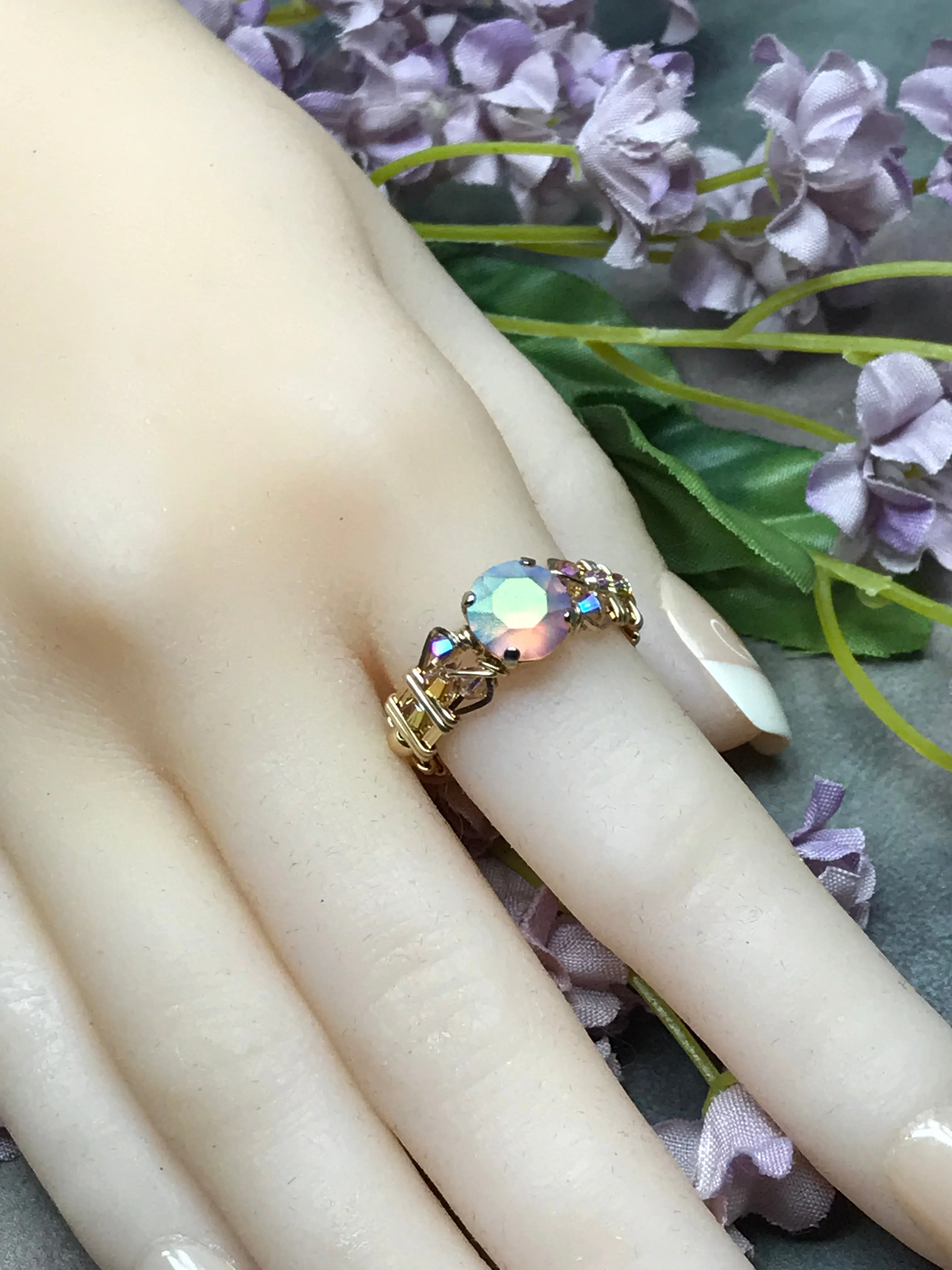 How to Make a Crystal Ring, DIY Wire Wrap Ring Pattern, Marcella Ring