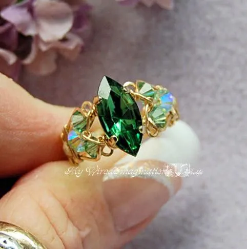 How to Make a Crystal Ring, DIY Wire Wrap Ring Pattern, Marcella Ring