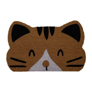 Huntley Pet Cat Print Natural Coir Door Mat with Anti Slipping