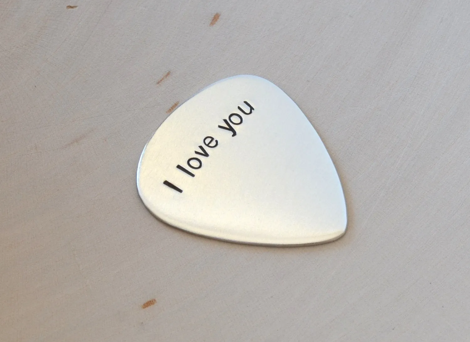 I love you sterling silver guitar pick