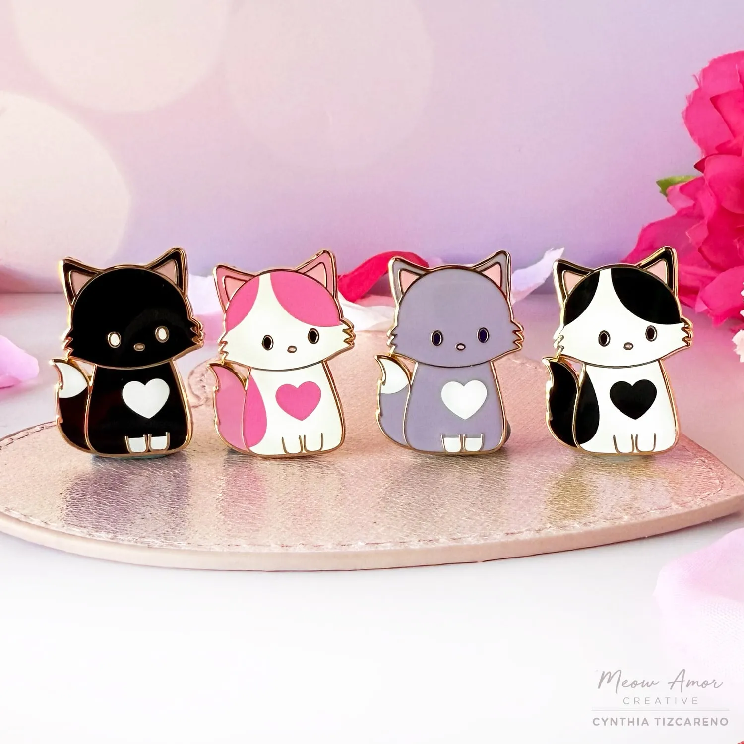 Inky Embrace Cat Enamel Pin