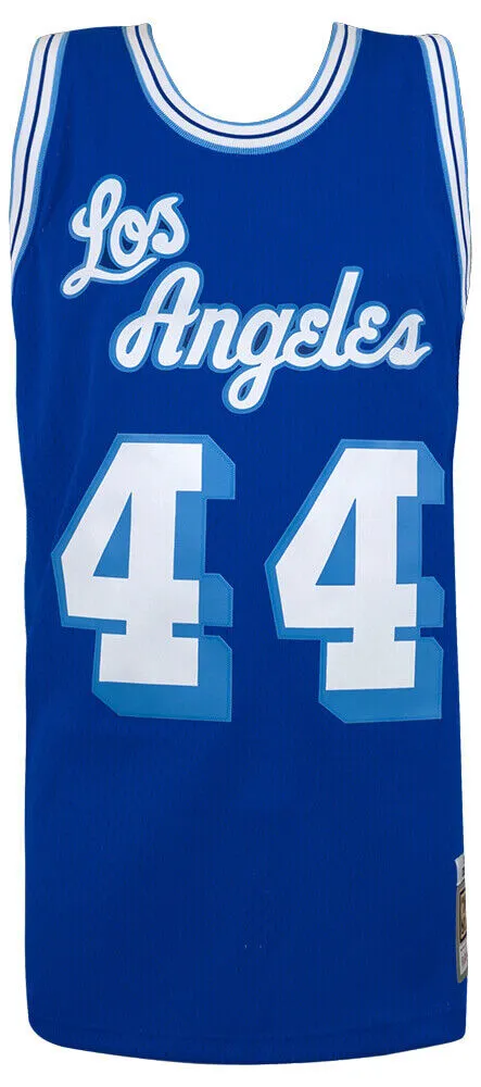 Jerry West Signed Lakers Blue 60-61 T/B M&N Swingman Jersey w/HOF YRs - (SS COA)