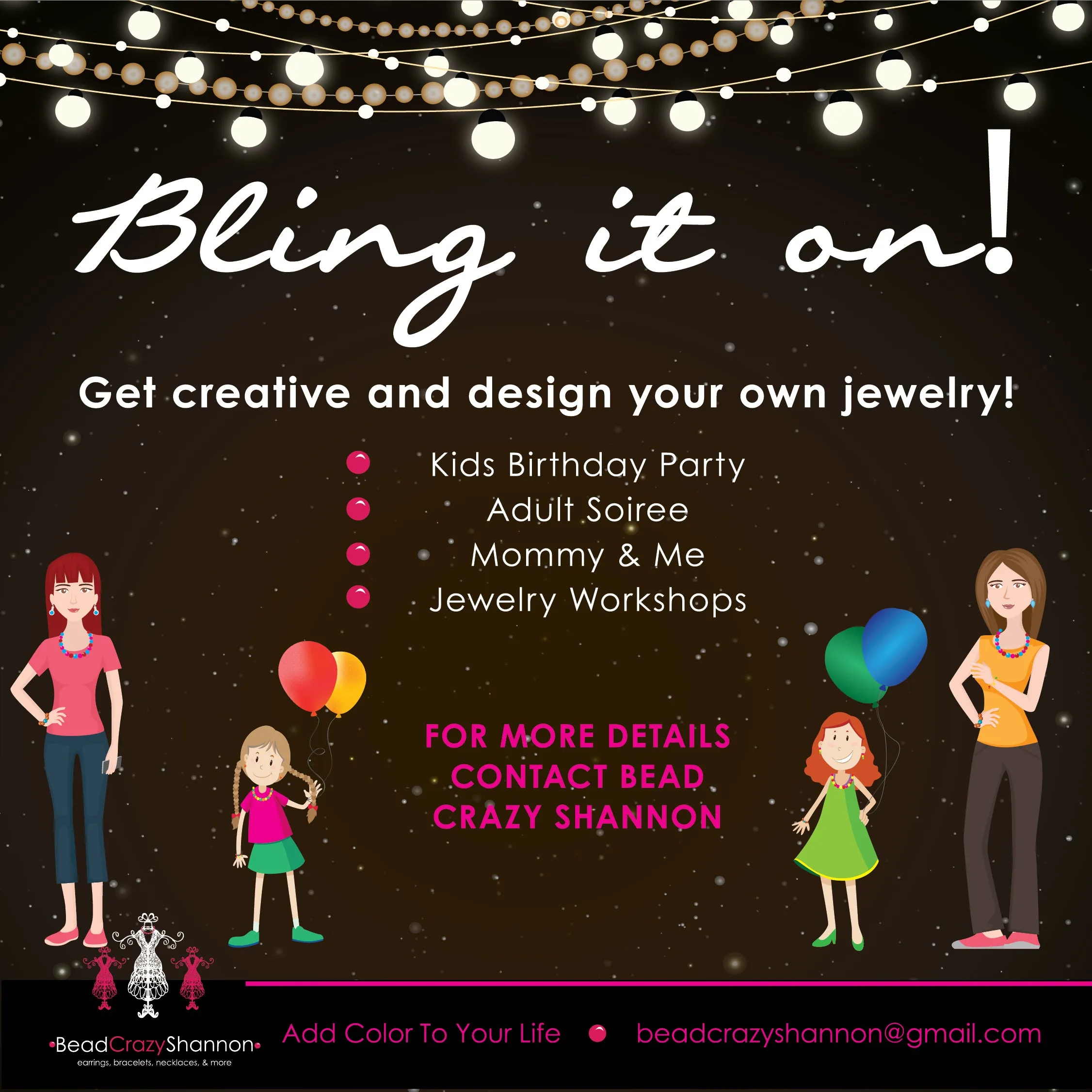 Jewelry Making Class for Group Workshops or Home Parties