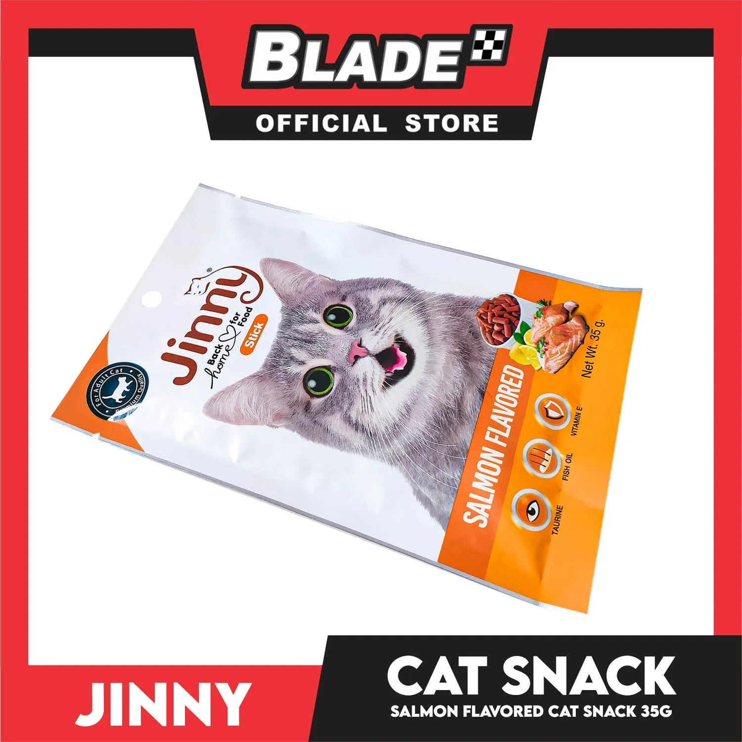 Jinny Cat Stick Treats 35g (Salmon Flavored) Cat Food, Cat Snacks
