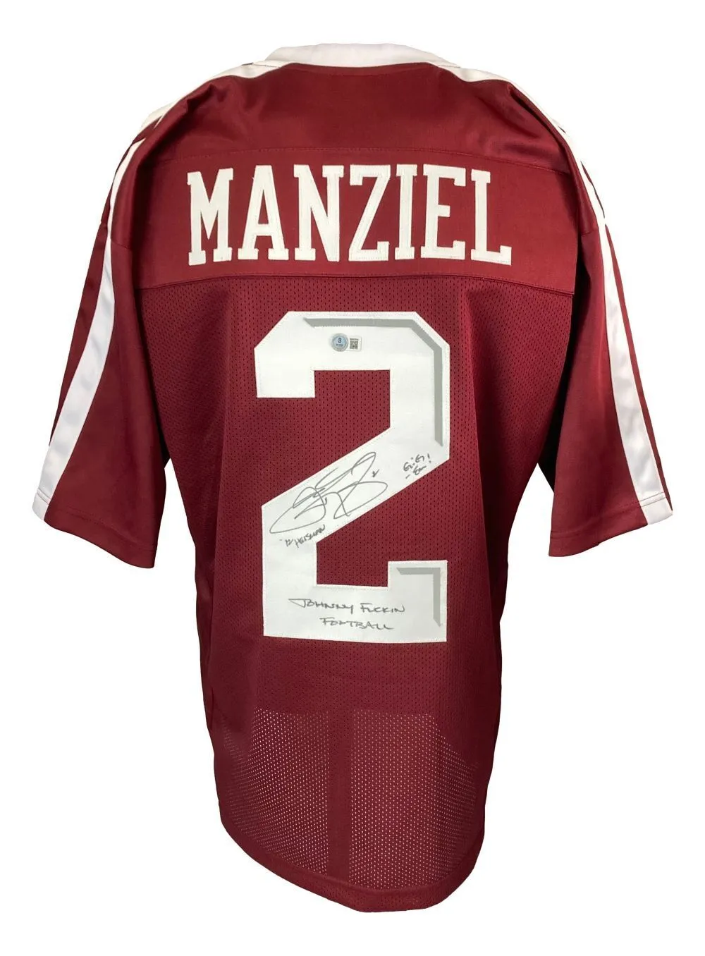 Johnny Manziel Texas A&M Signed College Football Jersey w/ 3 Insc 2 BAS ITP