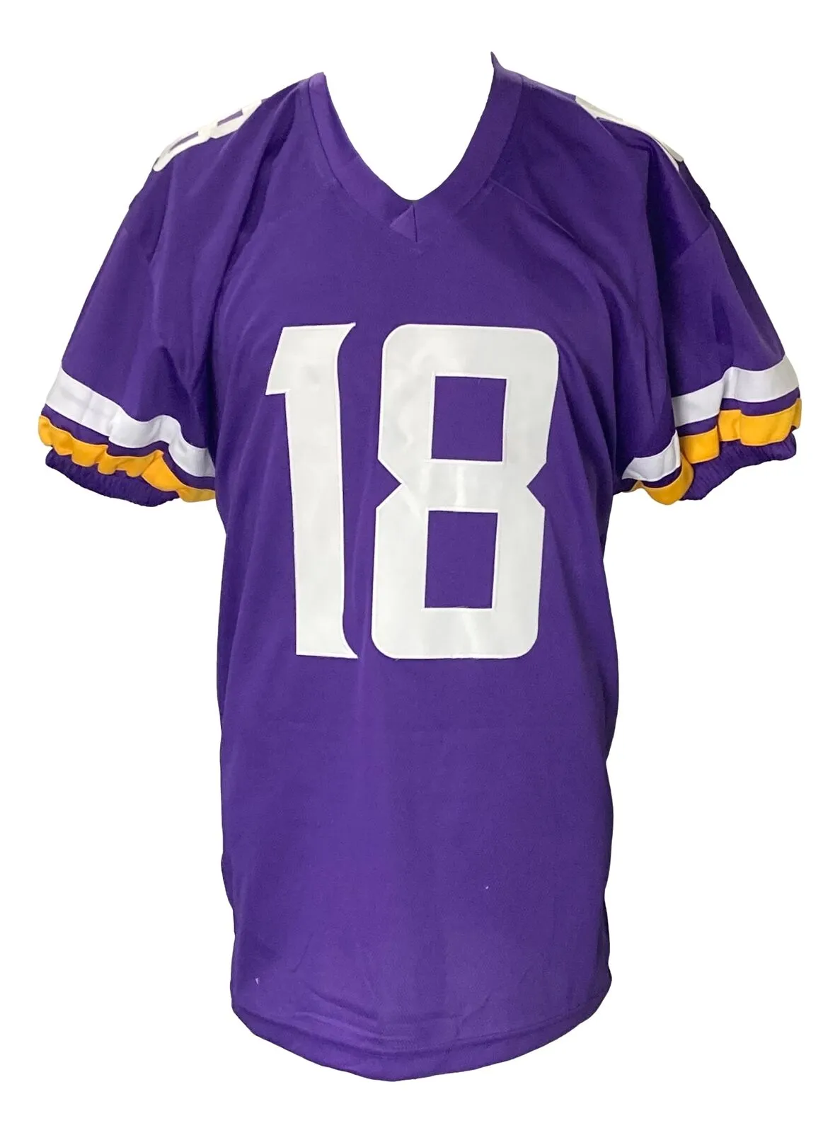Justin Jefferson Signed Custom Purple Pro Cut Football Jersey JSA