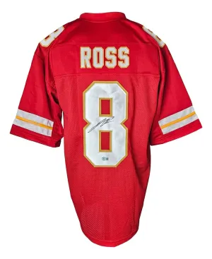 Justyn Ross Kansas City Signed Red Football Jersey BAS