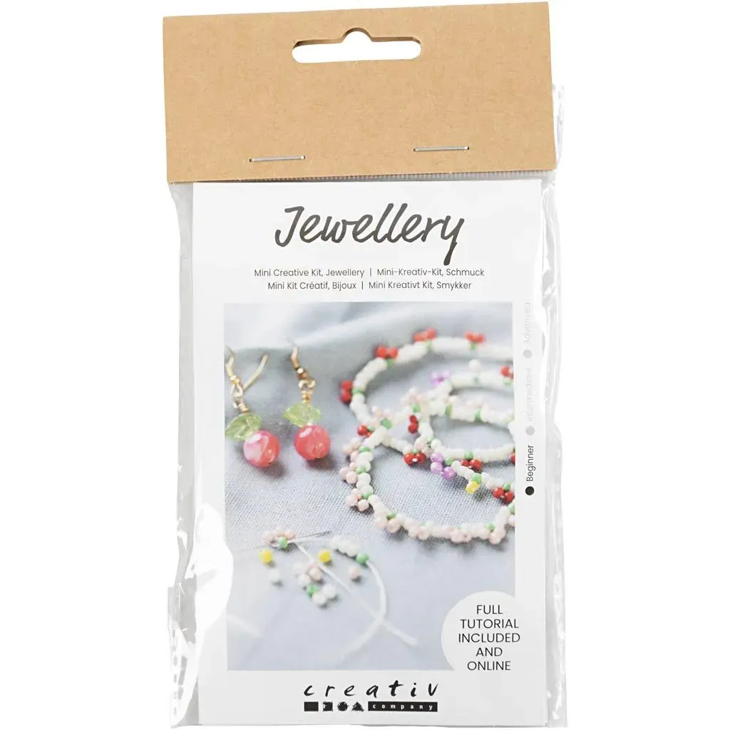 Kid's Elastic Bracelet & Earring Mini Craft Kit Jewellery - All Materials & Instructions Included