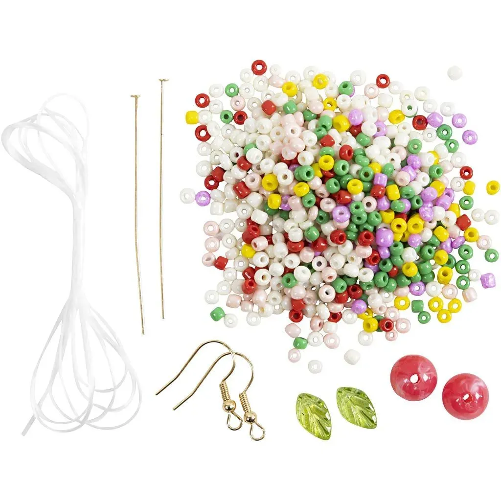 Kid's Elastic Bracelet & Earring Mini Craft Kit Jewellery - All Materials & Instructions Included