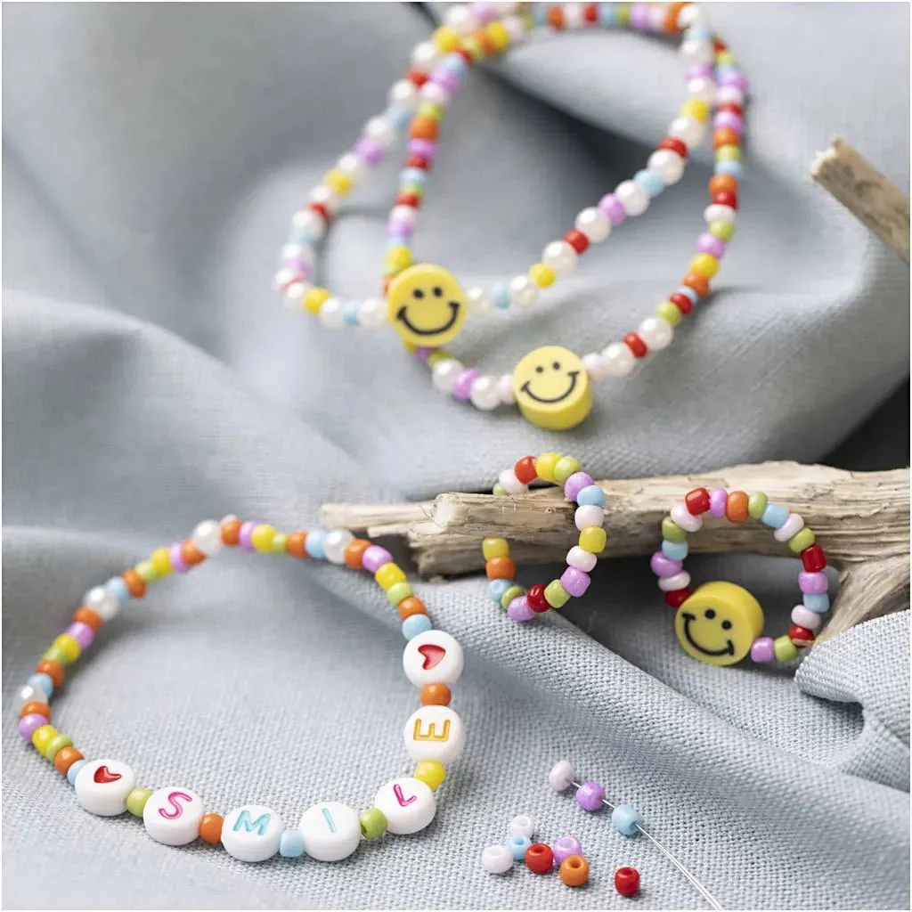 Kid's Elastic Bracelet & Finger Ring Mini Craft Kit Jewellery - All Materials & Instructions Included