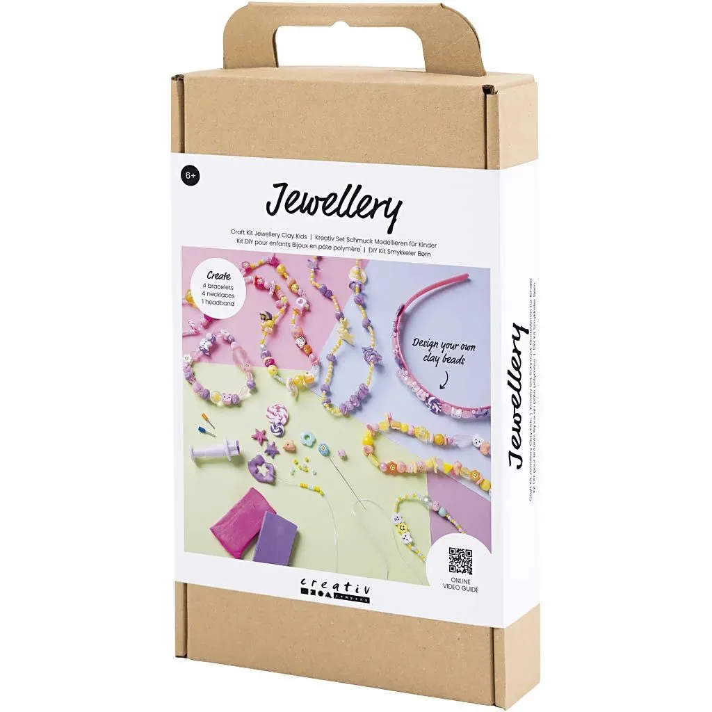 Kid's Jewellery Craft Kit Necklaces Bracelets Headband Assorted Colours - All Materials Included