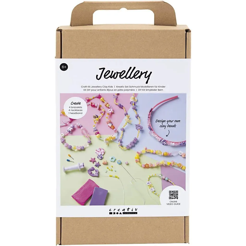 Kid's Jewellery Craft Kit Necklaces Bracelets Headband Assorted Colours - All Materials Included