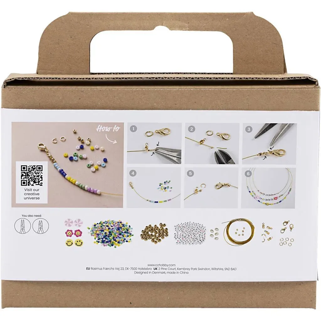 Kid's Necklaces Mini Craft Mix Jewellery - All Materials & Instructions Included
