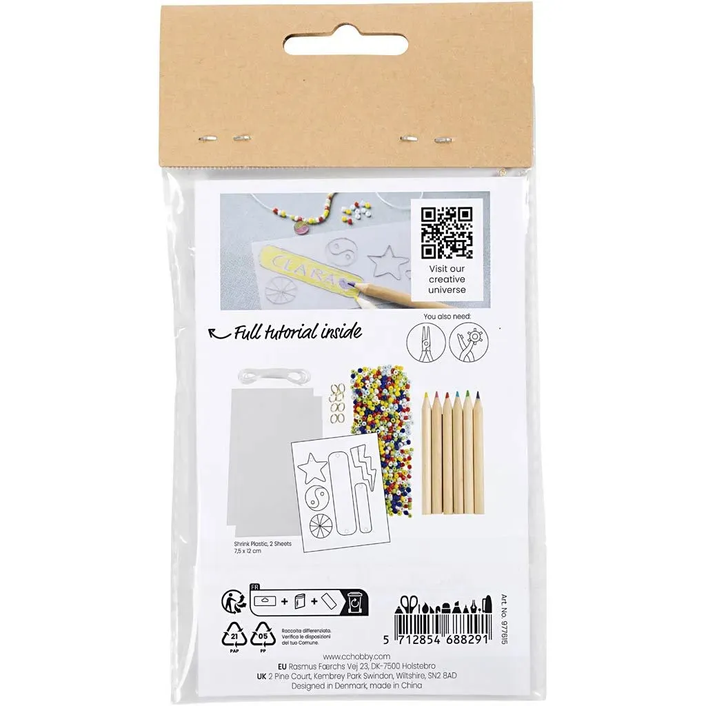 Kid's Shrink Plastic Bracelets Mini Craft Kit Jewellery - All Materials & Instructions Included