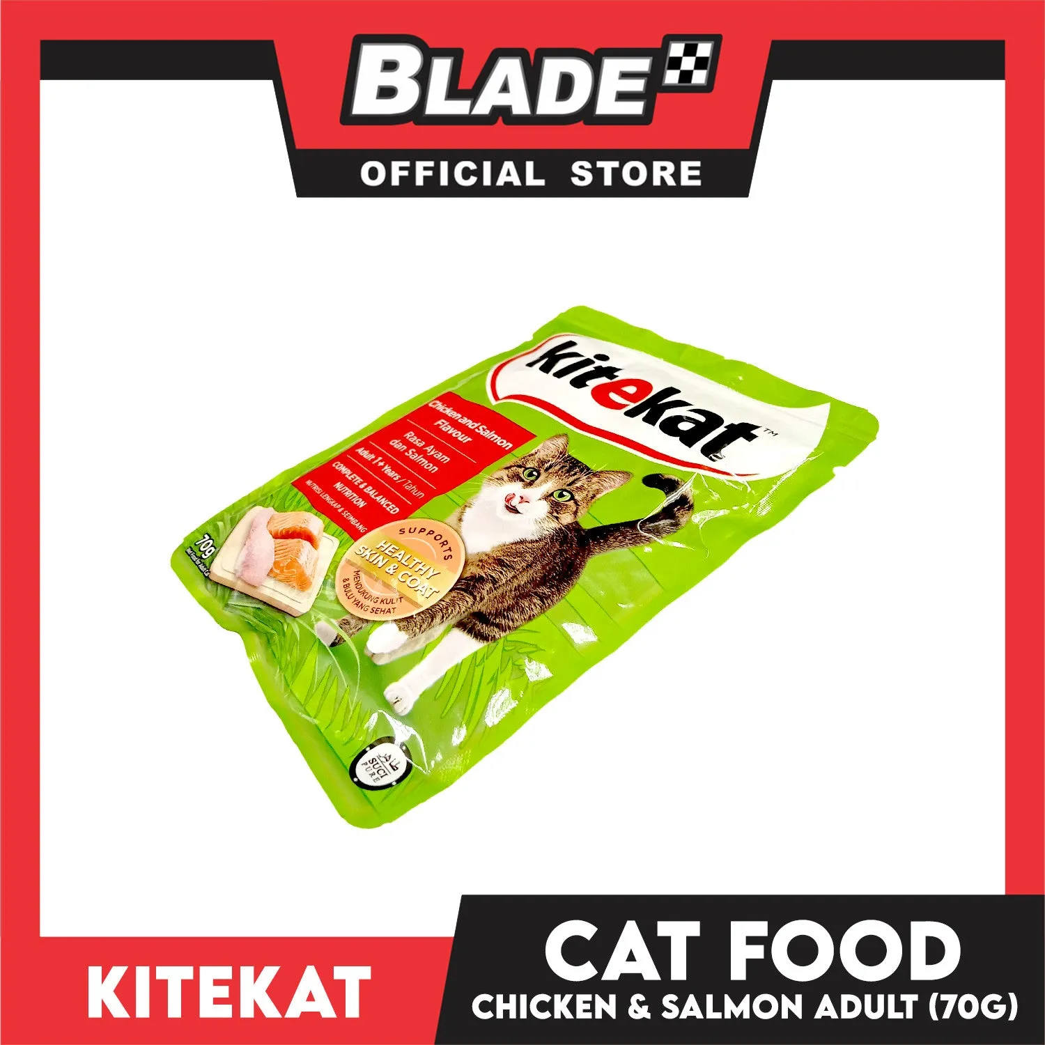 Kitekat Wet Cat Food in Pouch for Adult 70g (Chicken and Salmon)