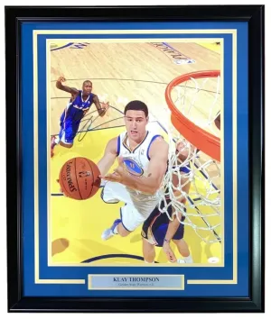 Klay Thompson Signed Framed 16x20 Golden State Warriors Photo JSA