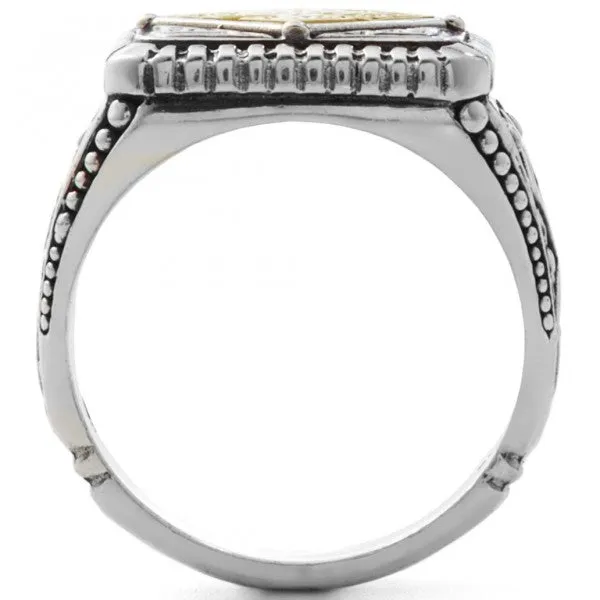 Konstantino Men's Sterling Silver and 18k Gold Square Maltese Ring