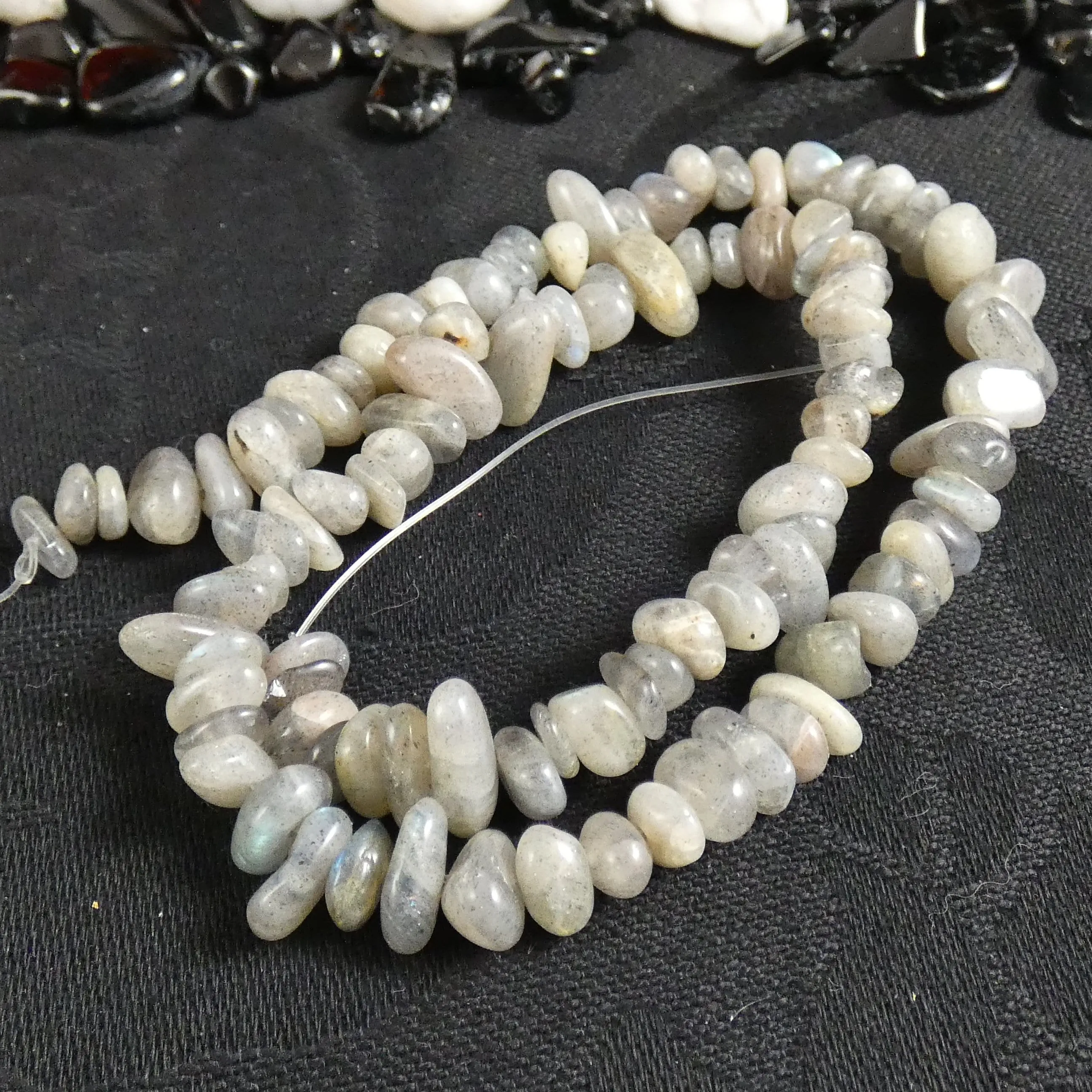 Labradorite Tumbled Chip Bead Strands (various)