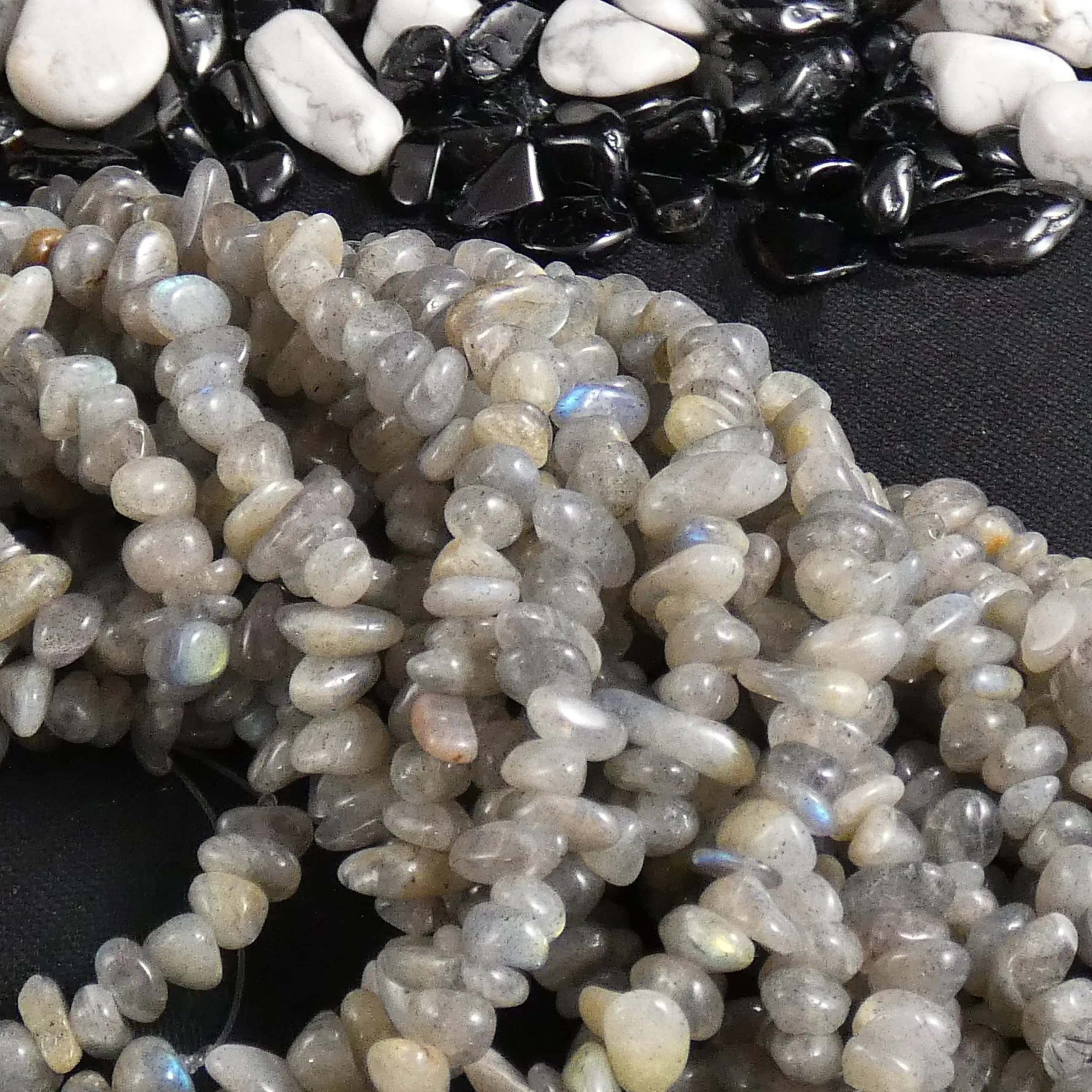 Labradorite Tumbled Chip Bead Strands (various)
