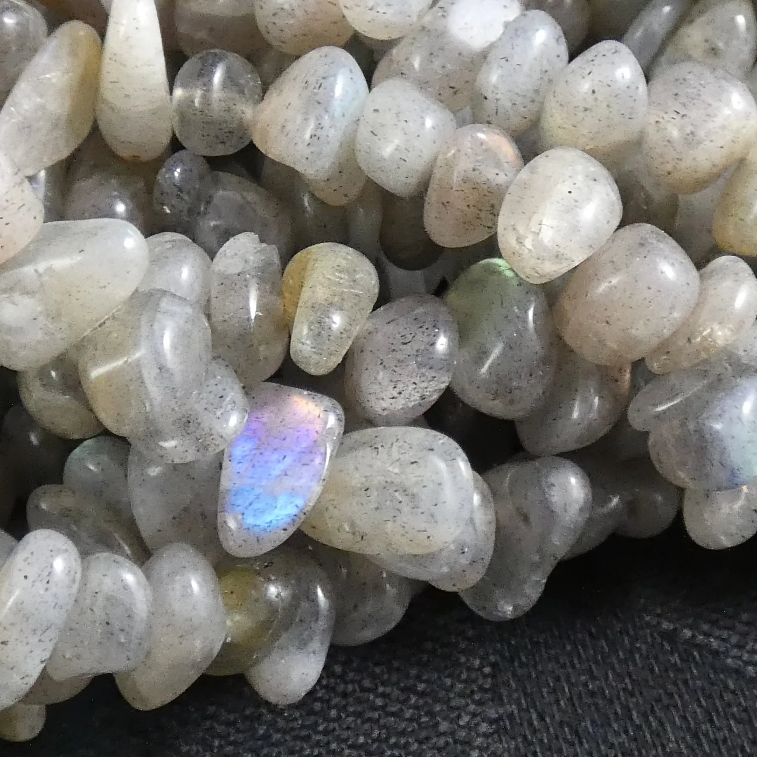 Labradorite Tumbled Chip Bead Strands (various)