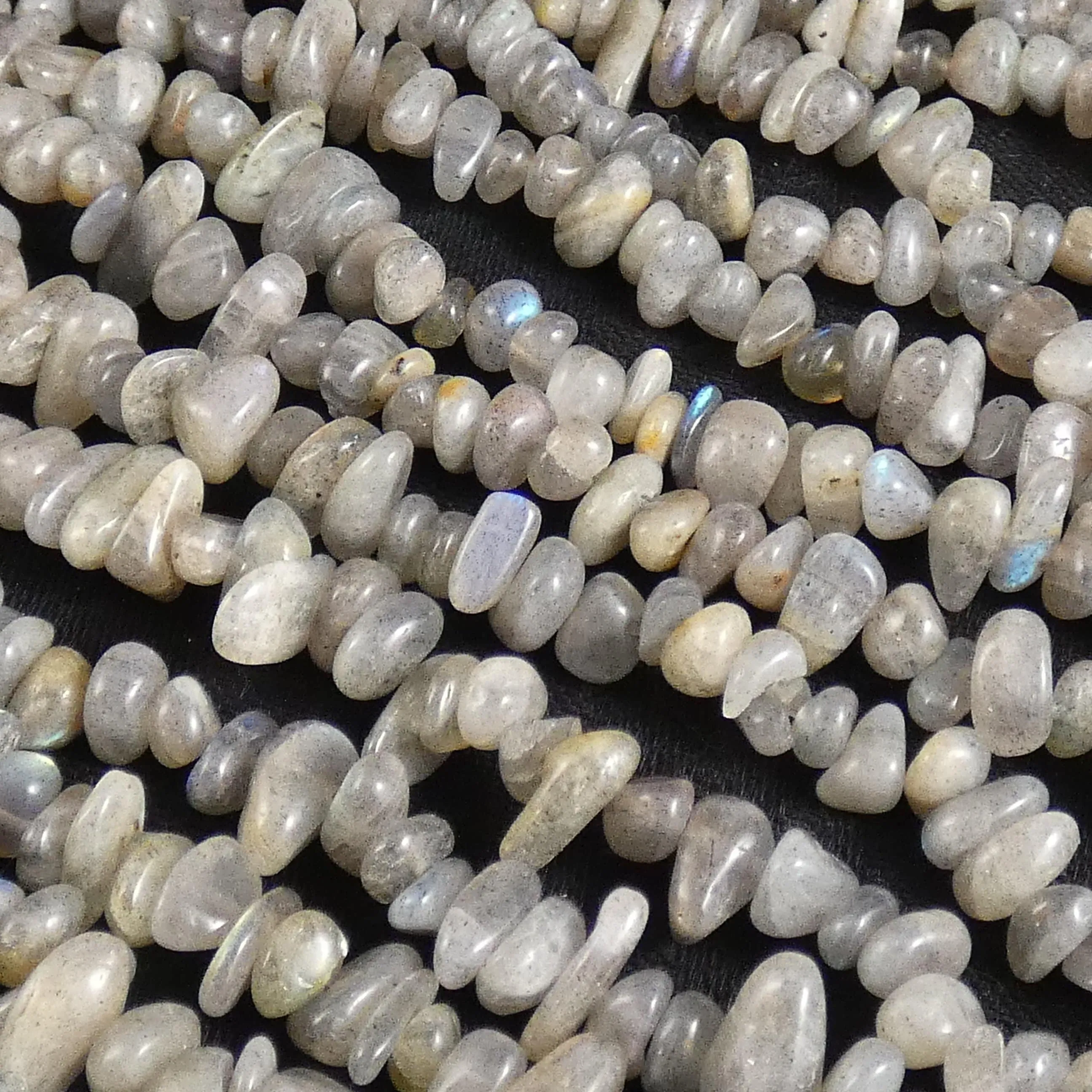 Labradorite Tumbled Chip Bead Strands (various)