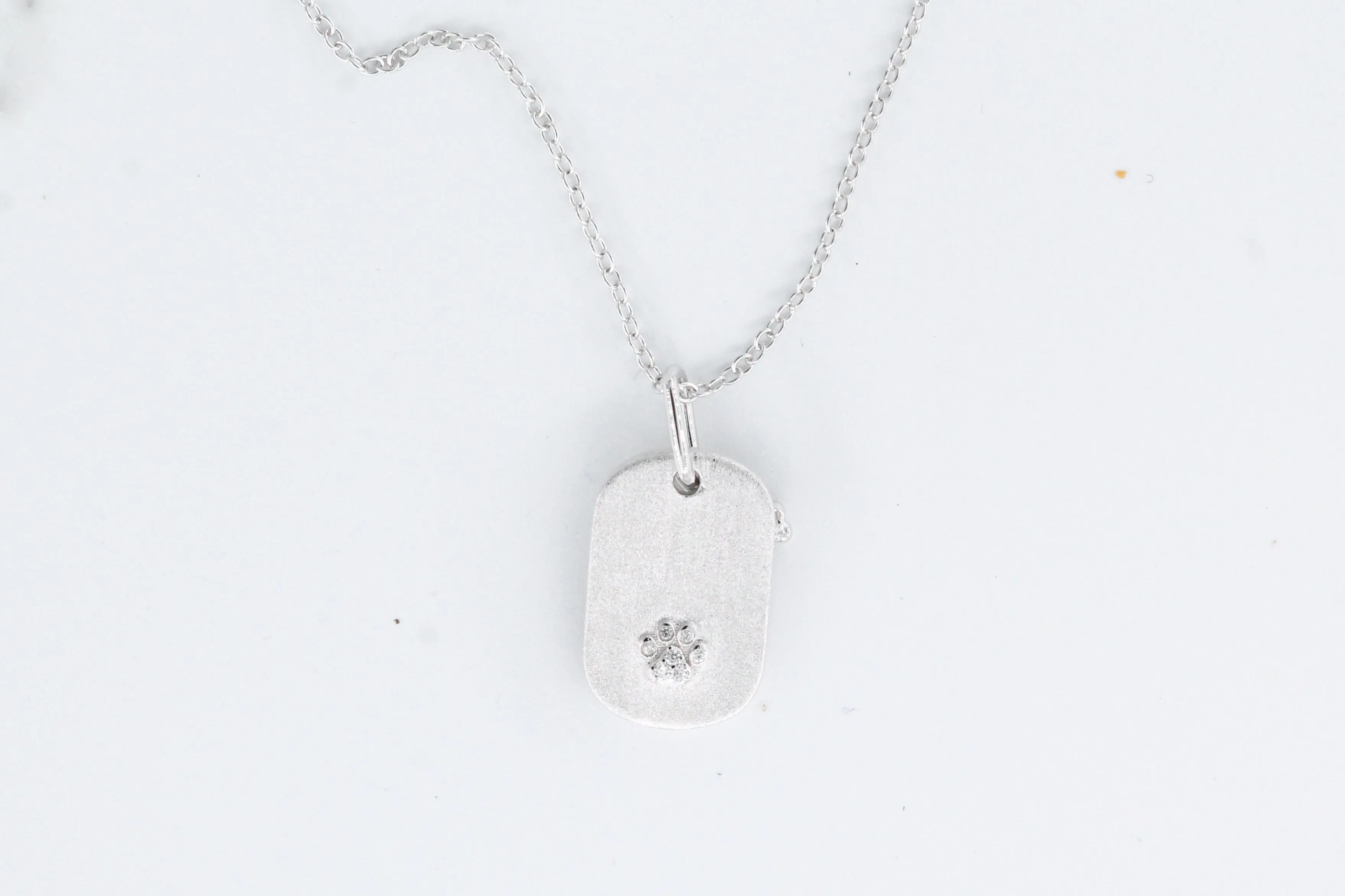 Lafonn Dog Tag Bone and Paw Print Necklace