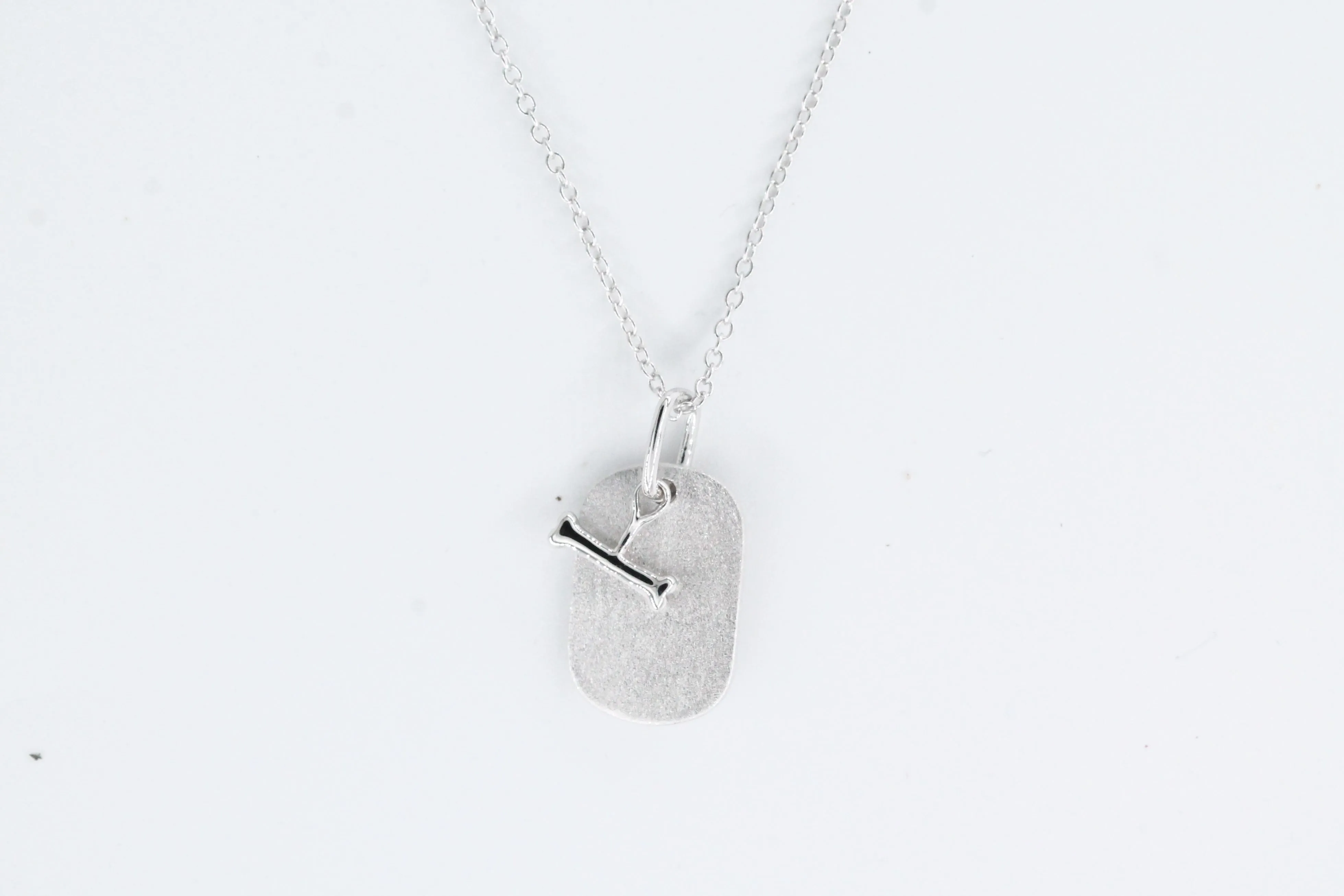 Lafonn Dog Tag Bone and Paw Print Necklace