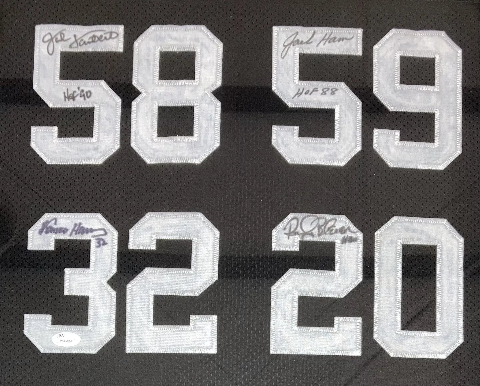 Lambert Ham Harris Bleier Pittsburgh Signed Framed Black Football Jersey JSA
