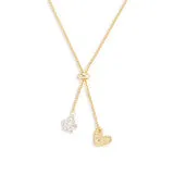 Lariat Charm Necklace - Paw and Heart